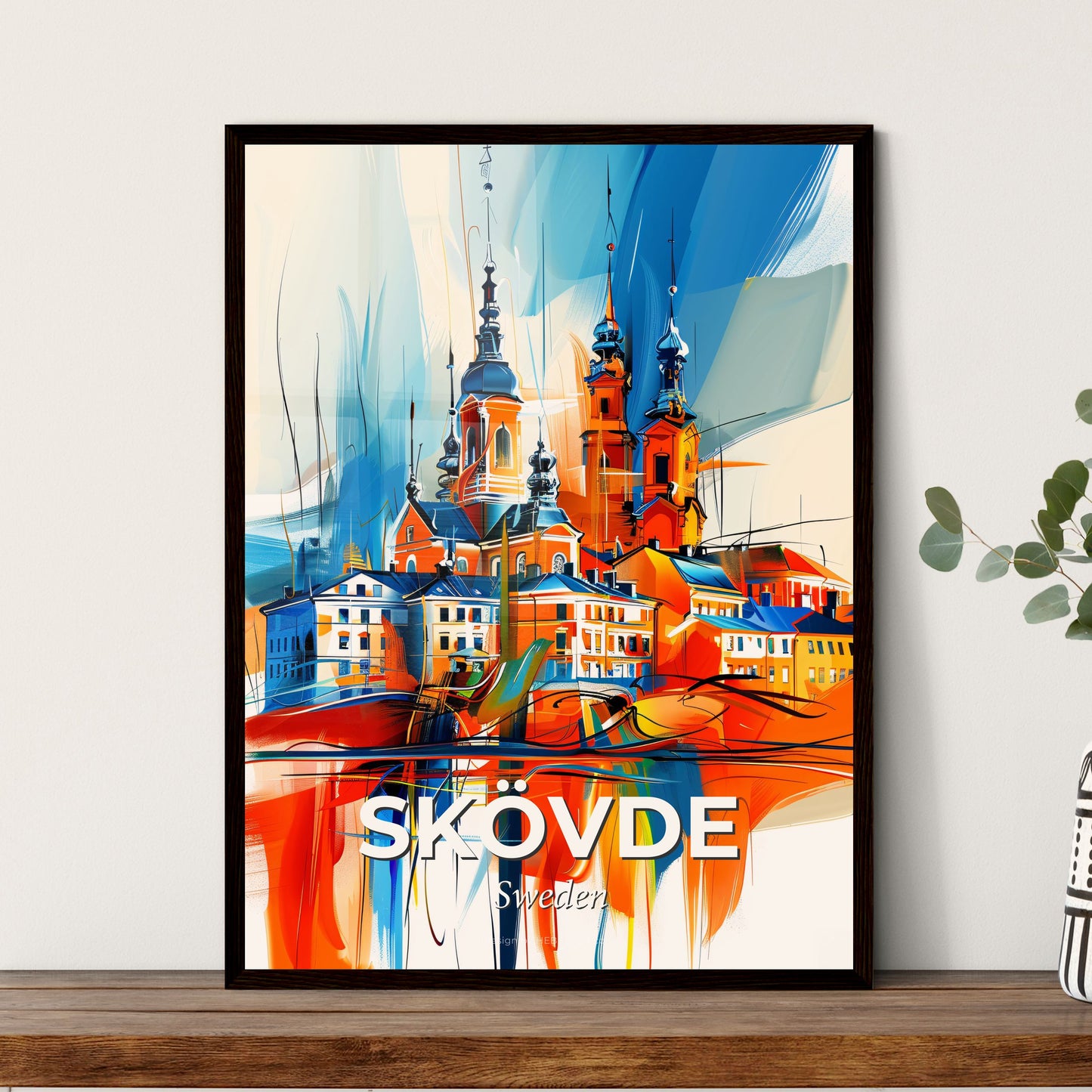 Vibrant Skövde, Sweden - A Painting Of A City