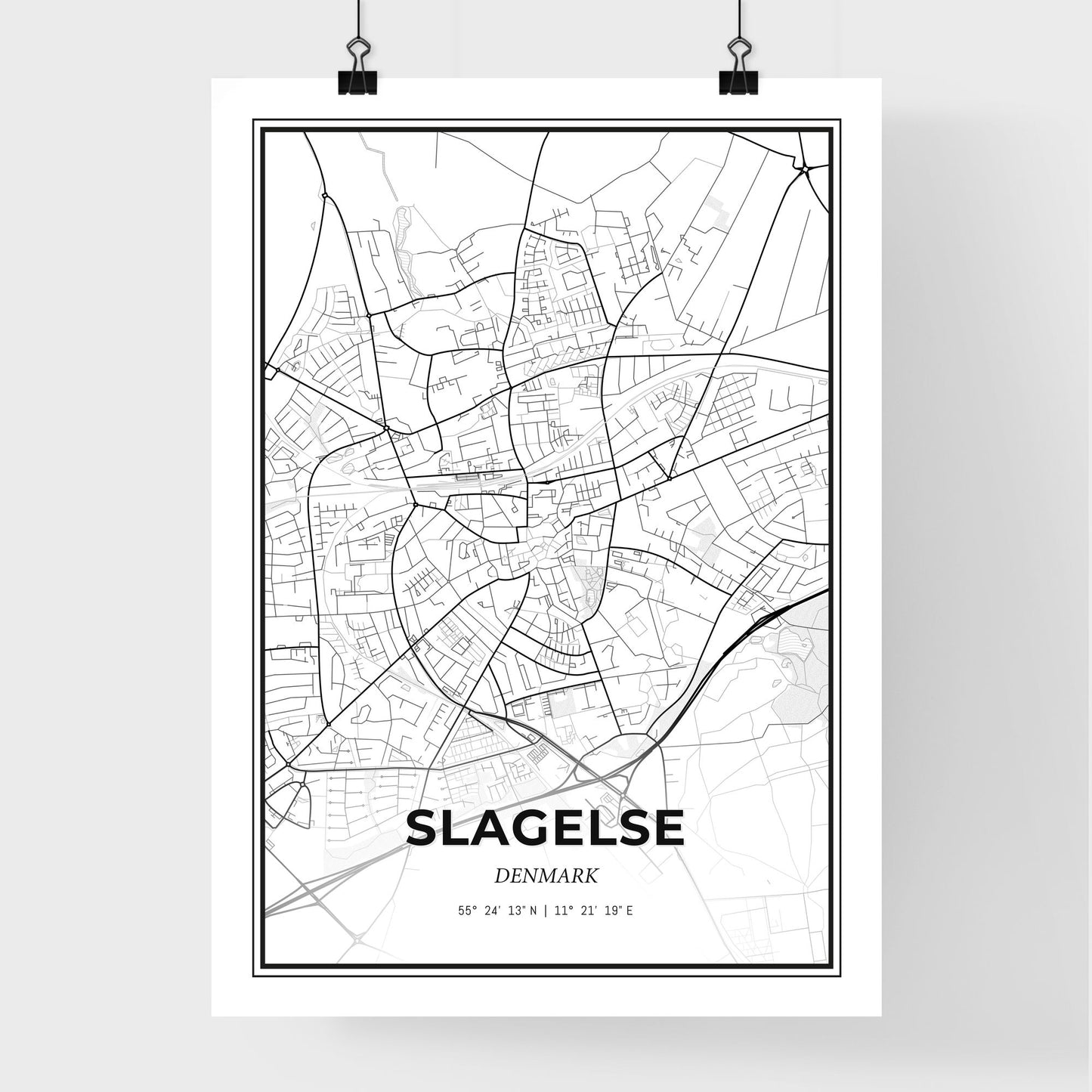 Slagelse Denmark - Premium City Map Poster