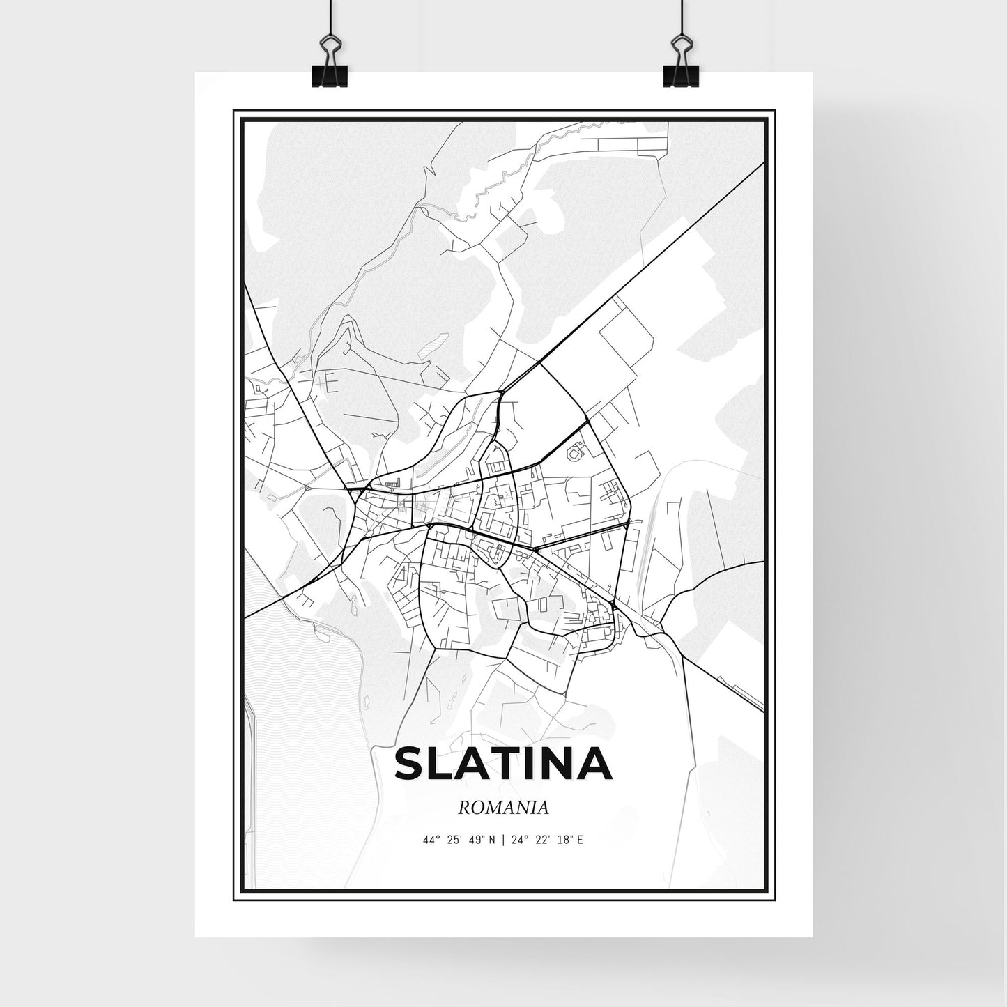 Slatina Romania - Premium City Map Poster