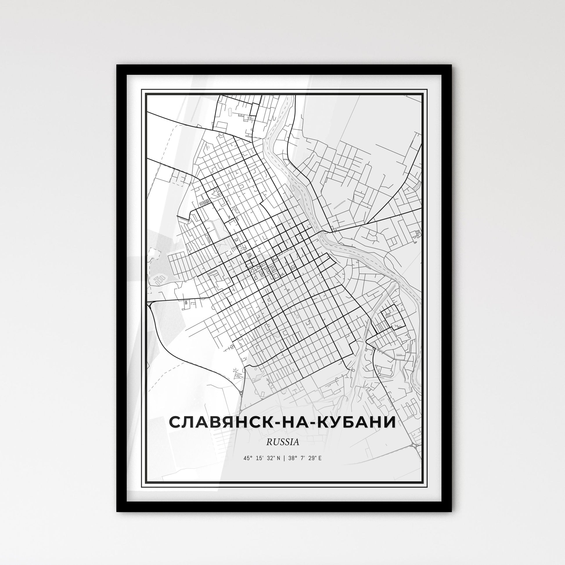 Slavyansk-na-Kubani Russia - Scandinavian Style City Map for Modern Home Decor