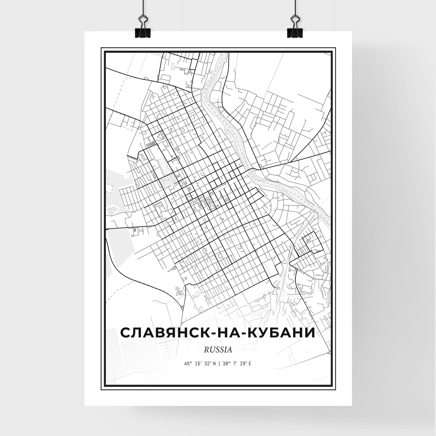 Slavyansk-na-Kubani Russia - Premium City Map Poster