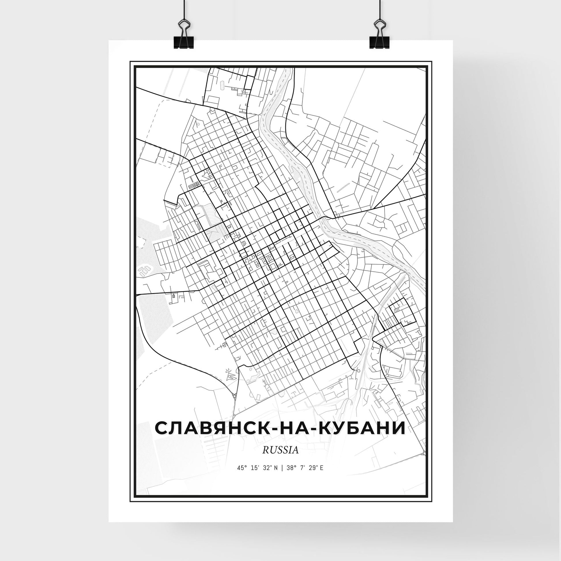 Slavyansk-na-Kubani Russia - Premium City Map Poster