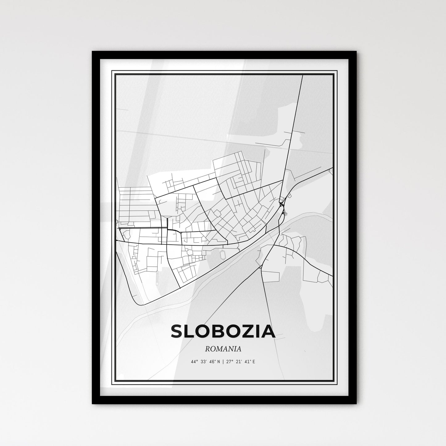 Slobozia Romania - Scandinavian Style City Map for Modern Home Decor