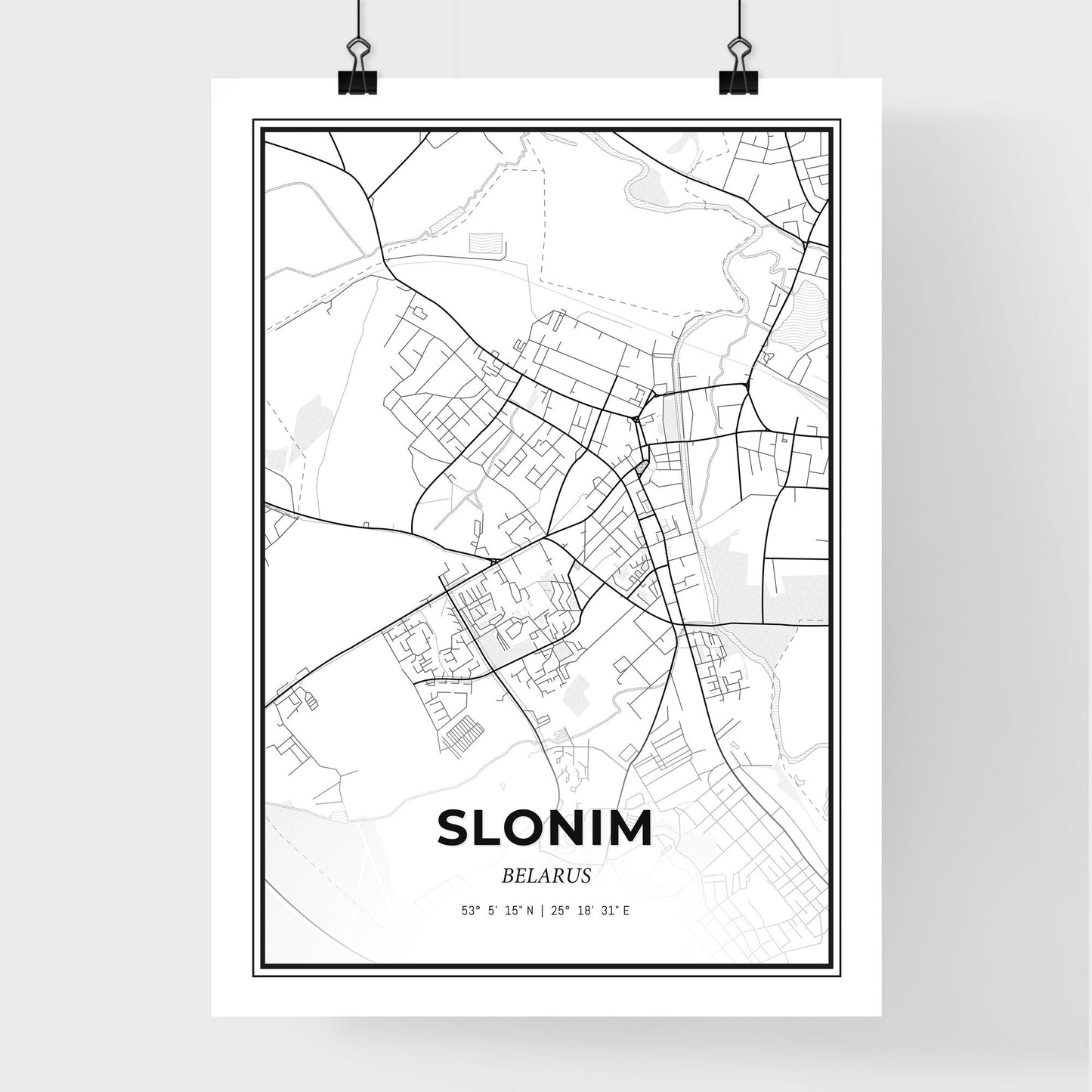 Slonim Belarus - Premium City Map Poster