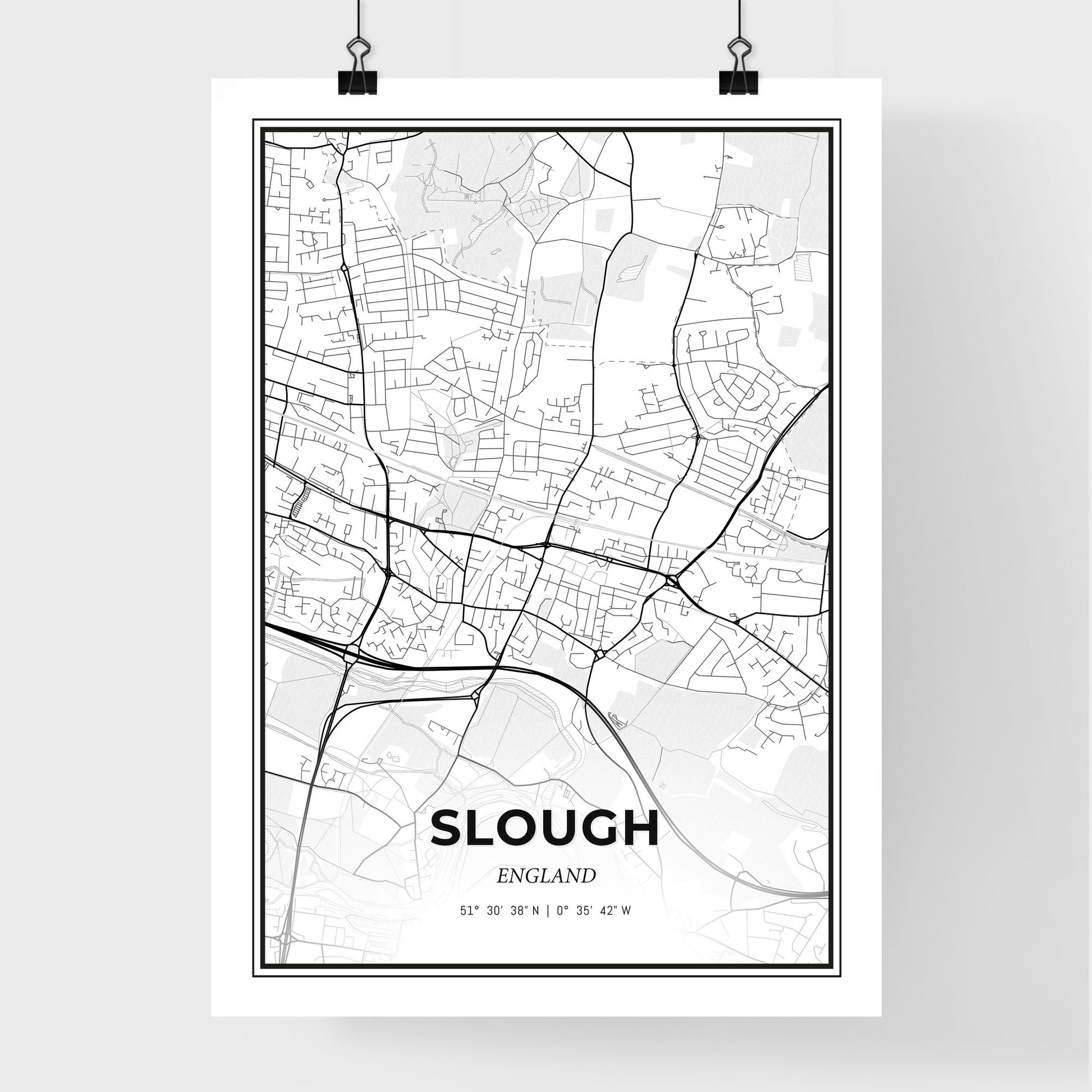 Slough England - Premium City Map Poster