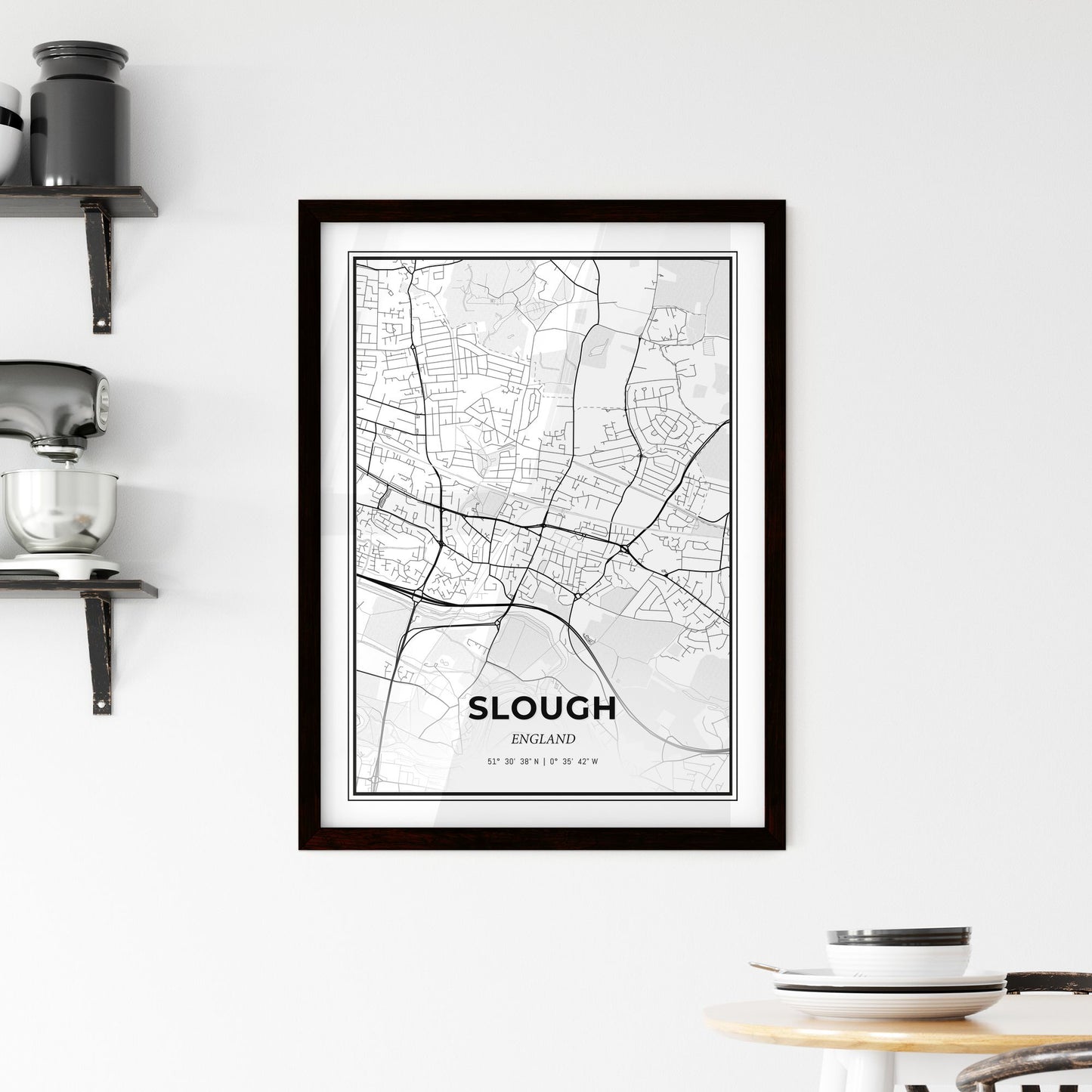 Slough England - Minimal City Map