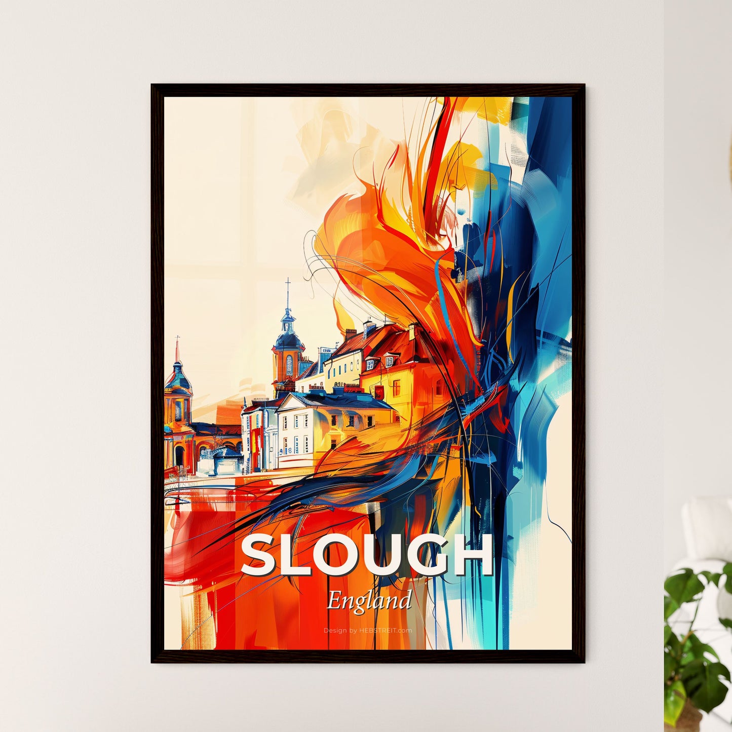 Vibrant Slough, England - A Painting Of A City