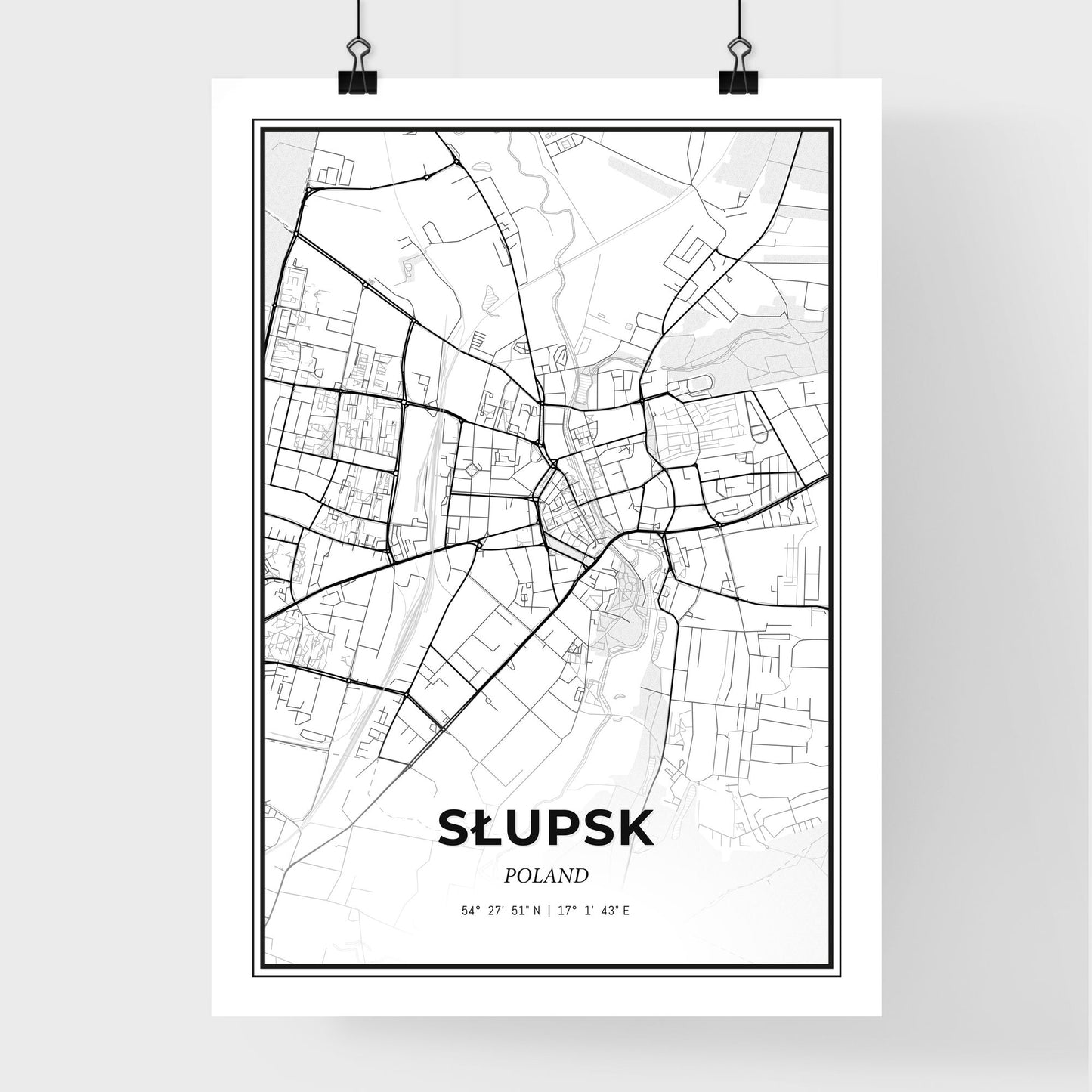 Słupsk Poland - Premium City Map Poster