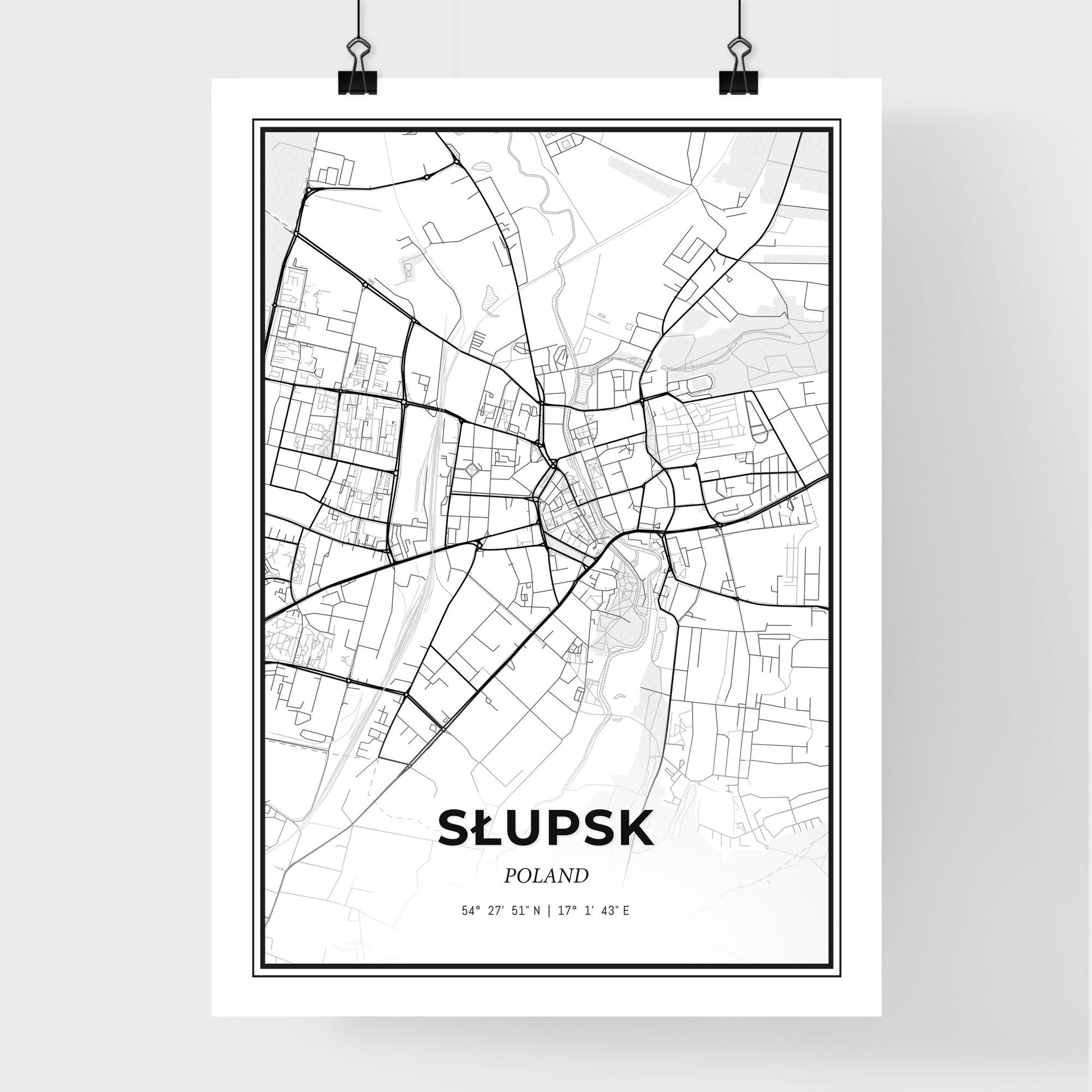 Słupsk Poland - Premium City Map Poster