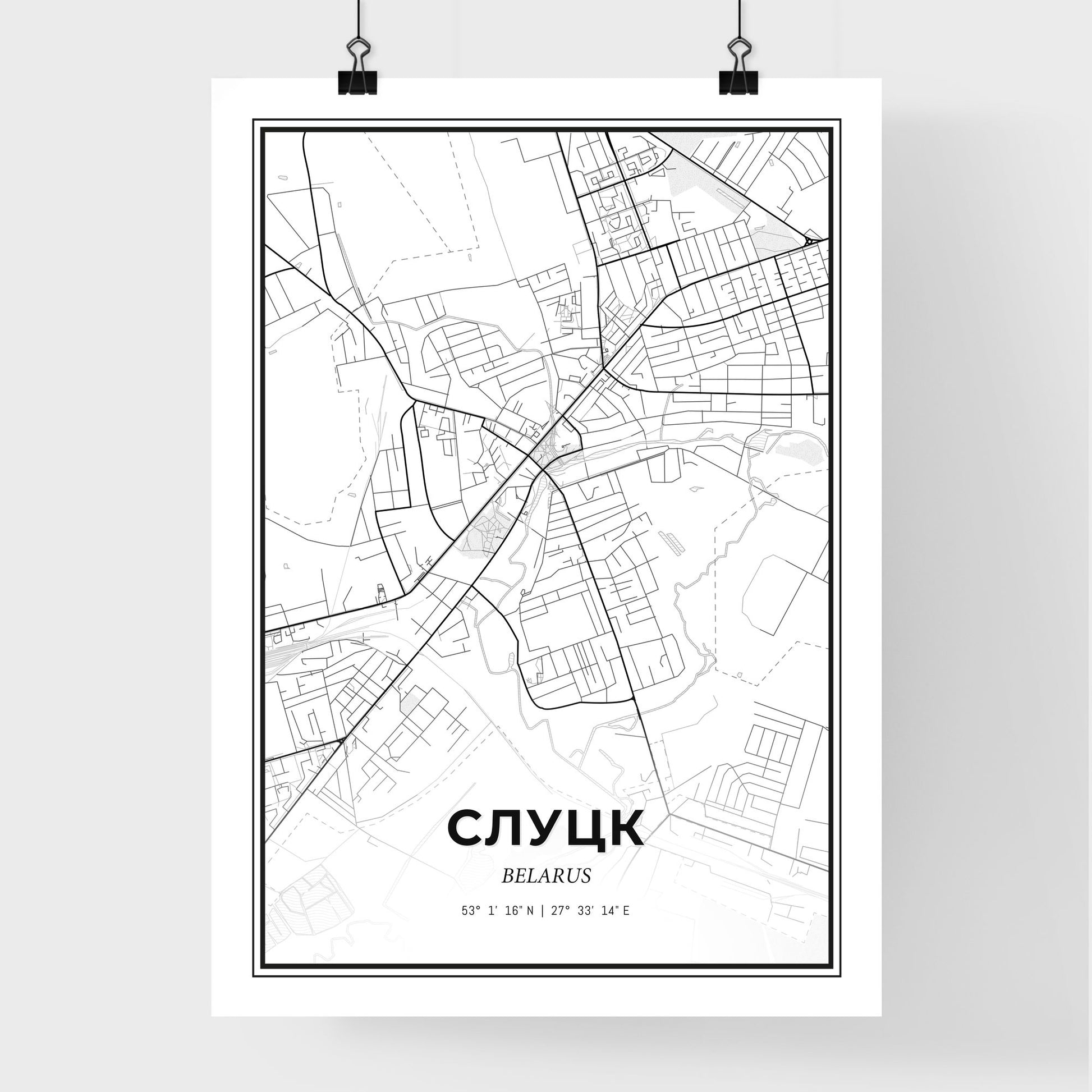 Slutsk Belarus - Premium City Map Poster