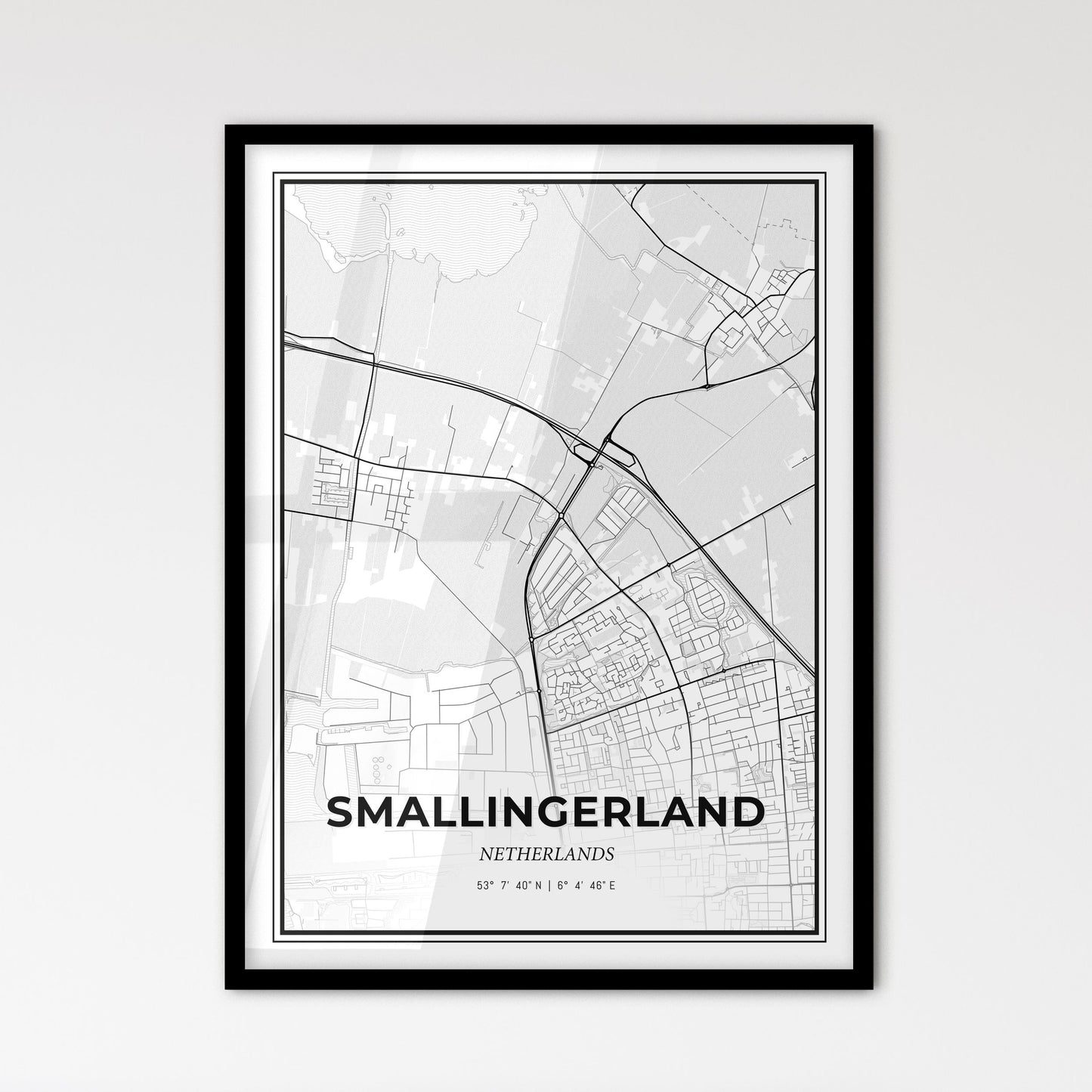  Smallingerland Netherlands - Scandinavian Style City Map for Modern Home Decor