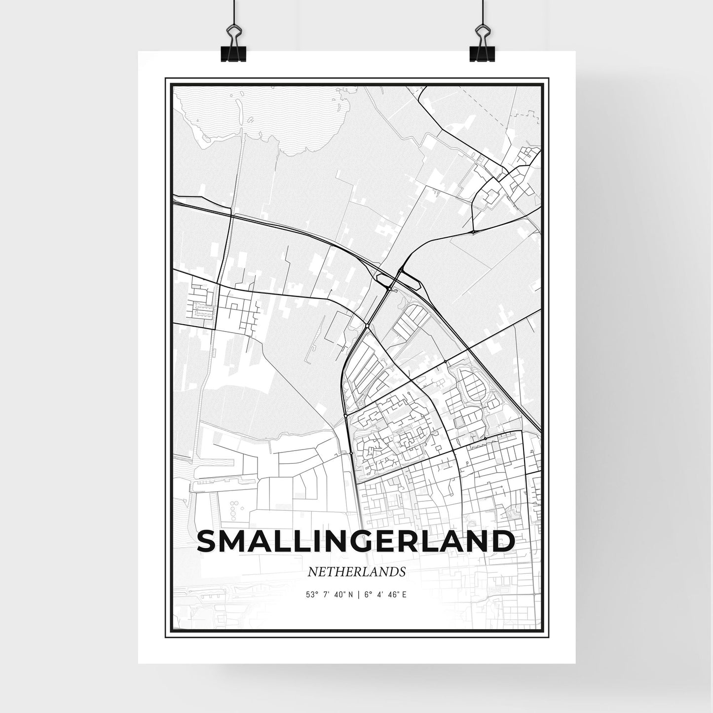  Smallingerland Netherlands - Premium City Map Poster