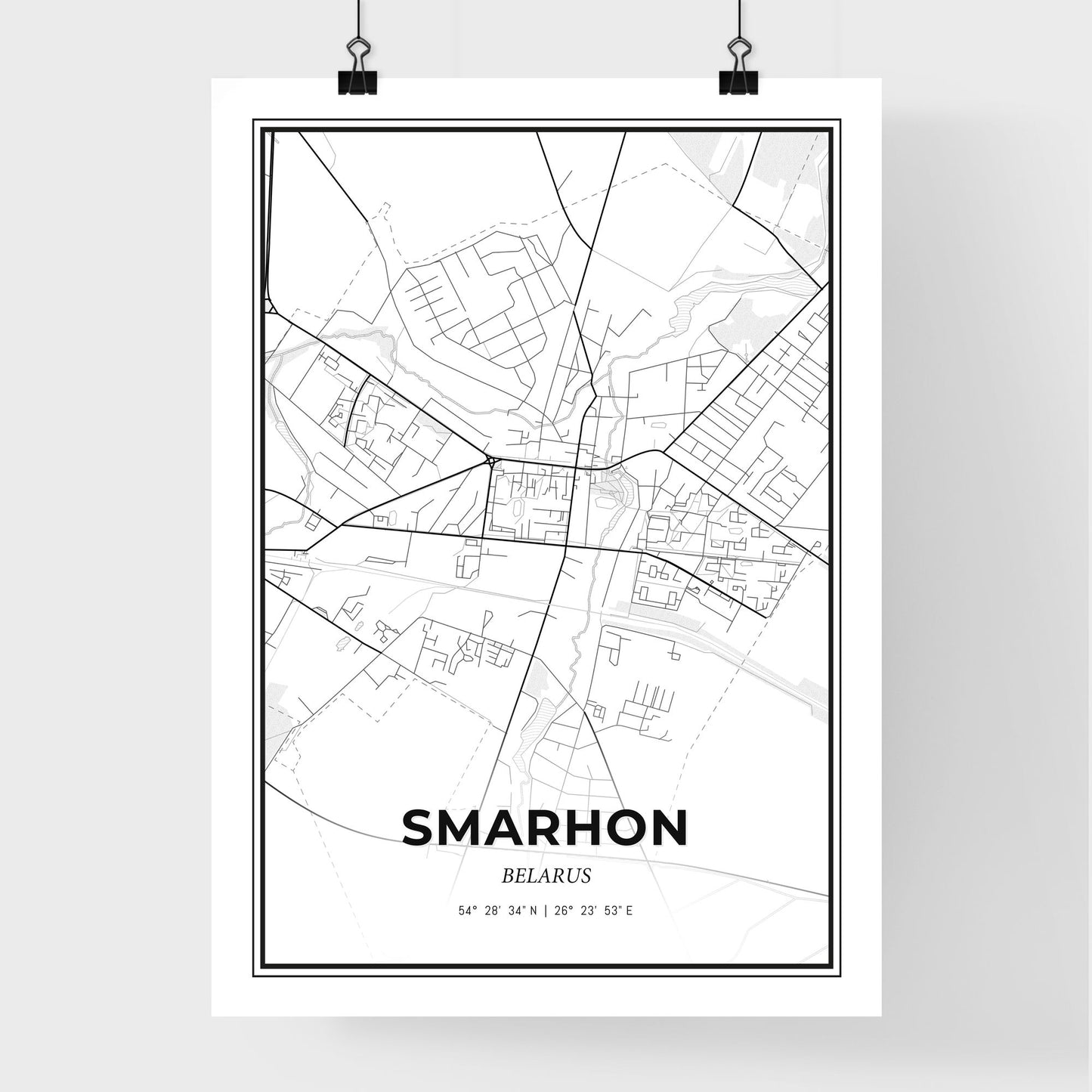 Smarhon Belarus - Premium City Map Poster