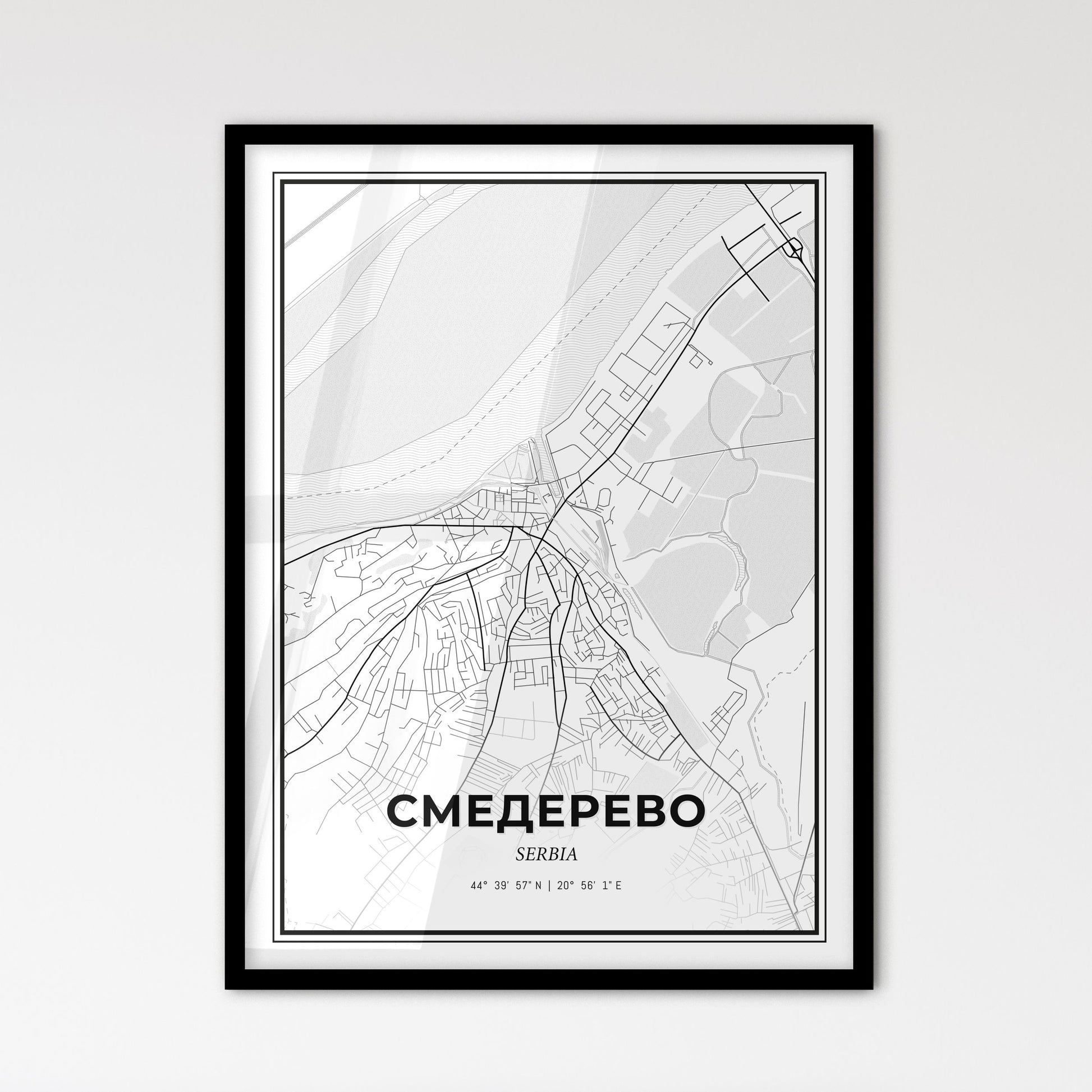 Smederevo Serbia - Scandinavian Style City Map for Modern Home Decor