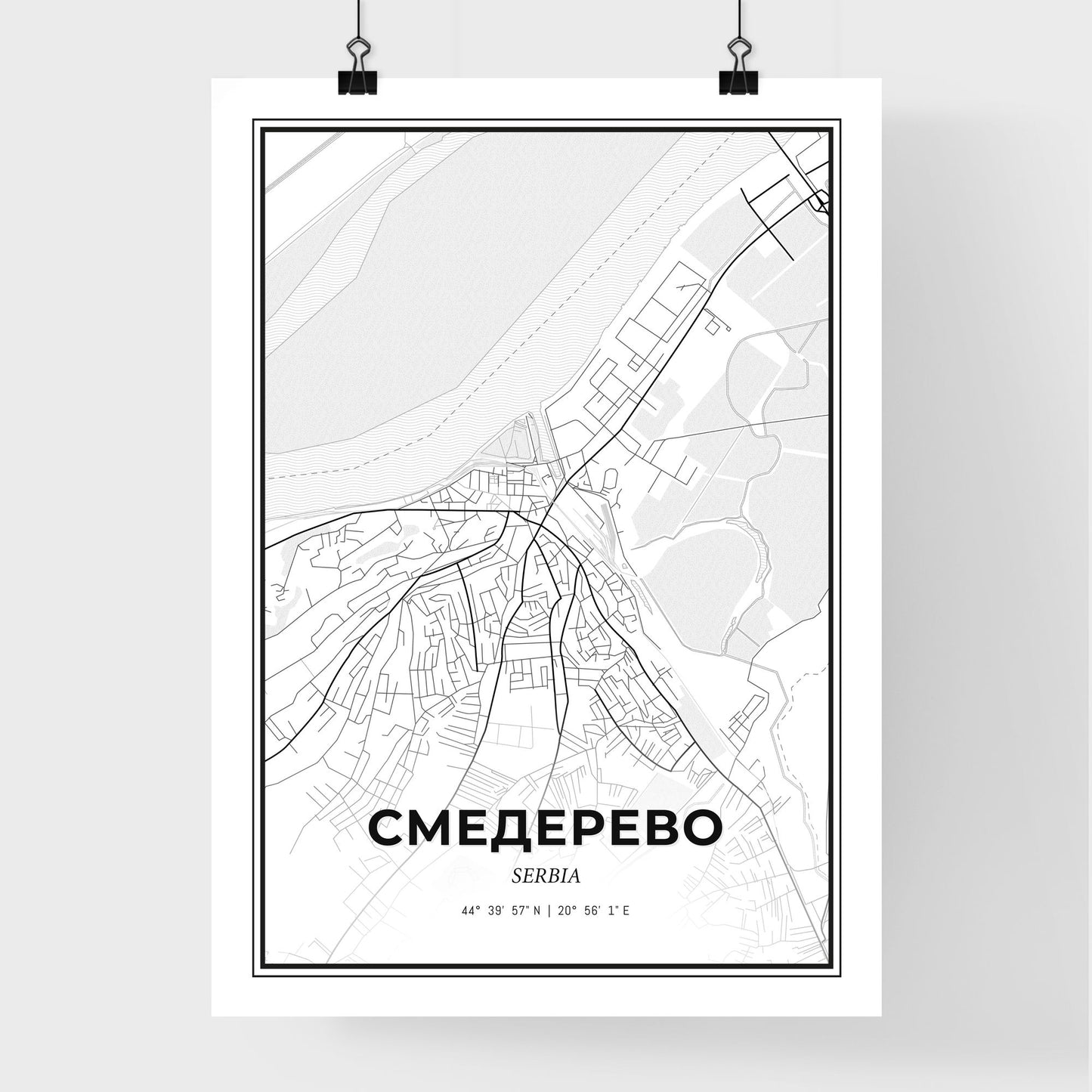 Smederevo Serbia - Premium City Map Poster