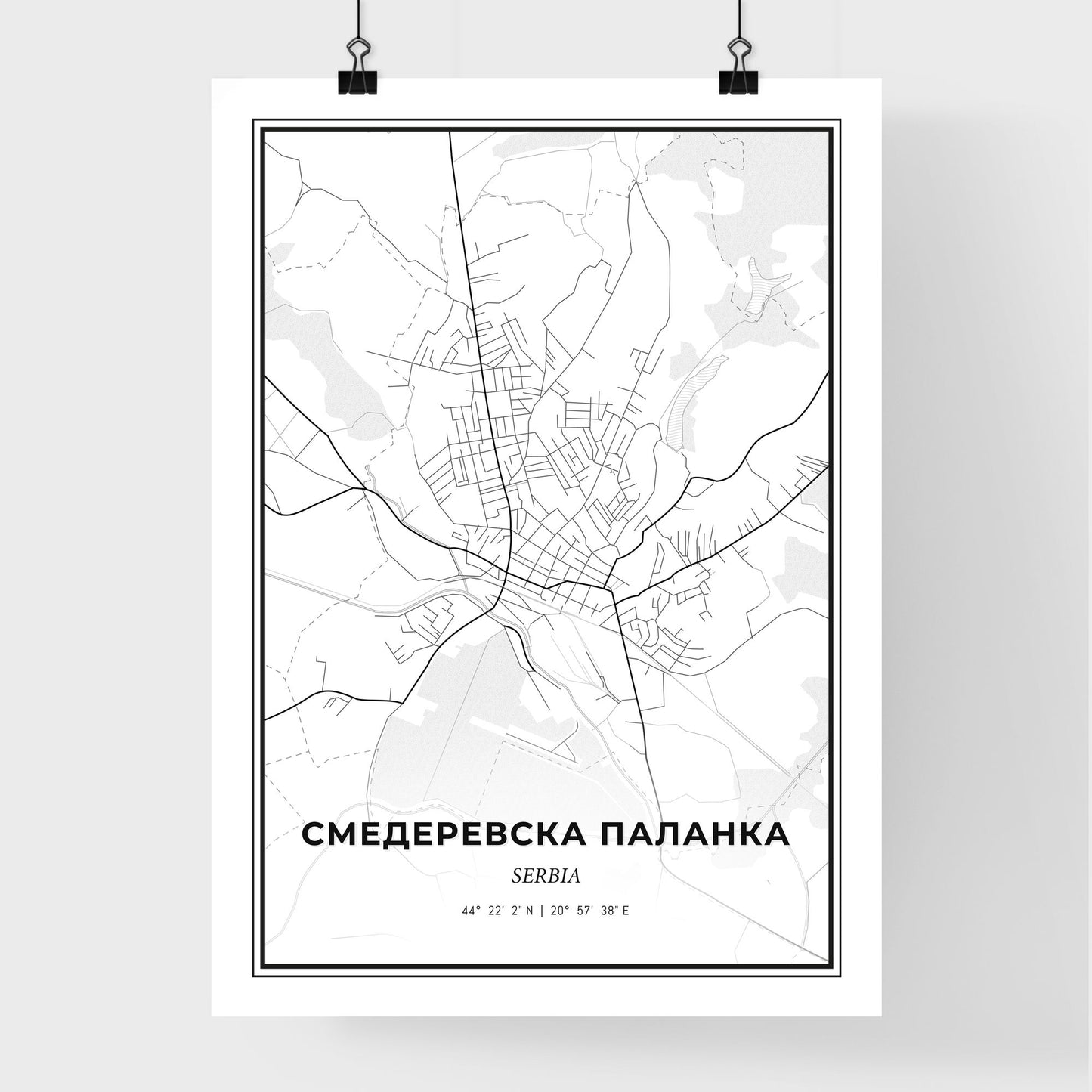 Smederevska Palanka Serbia - Premium City Map Poster