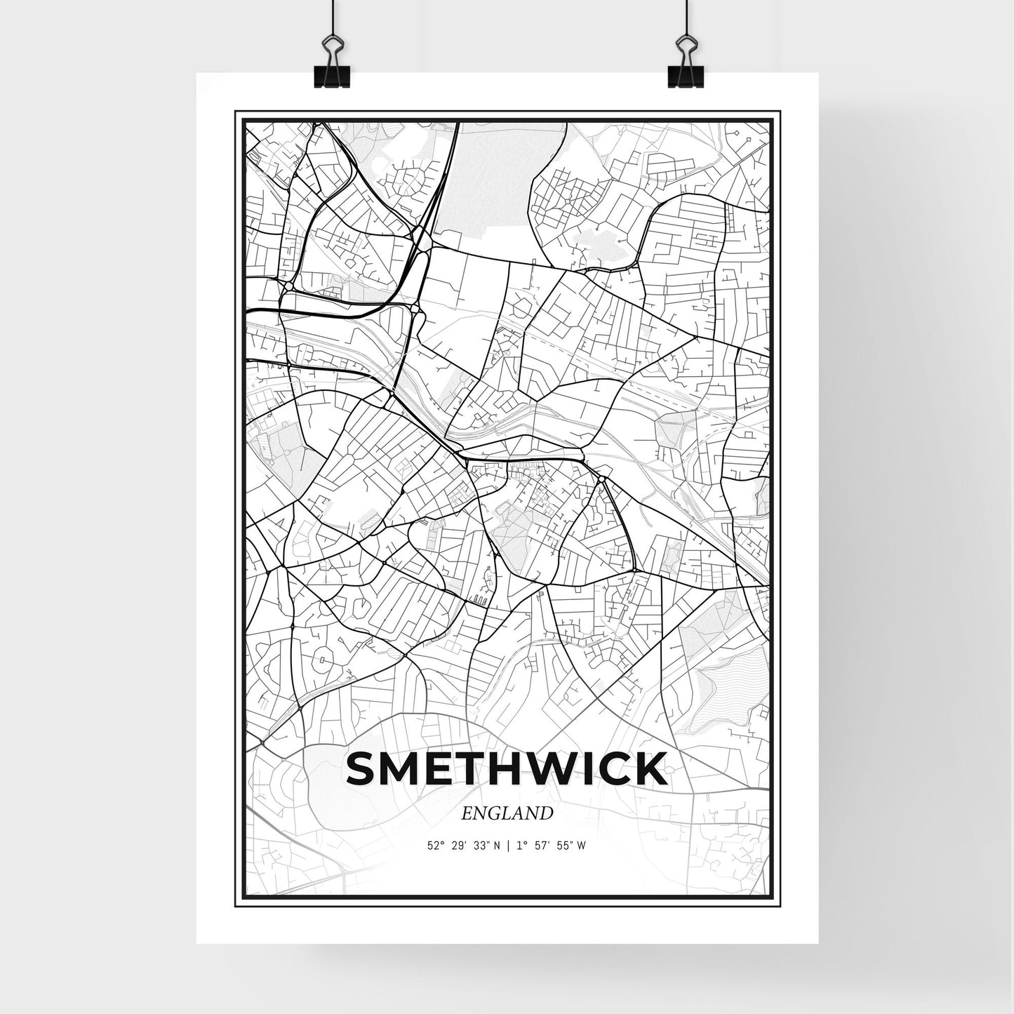 Smethwick England - Premium City Map Poster