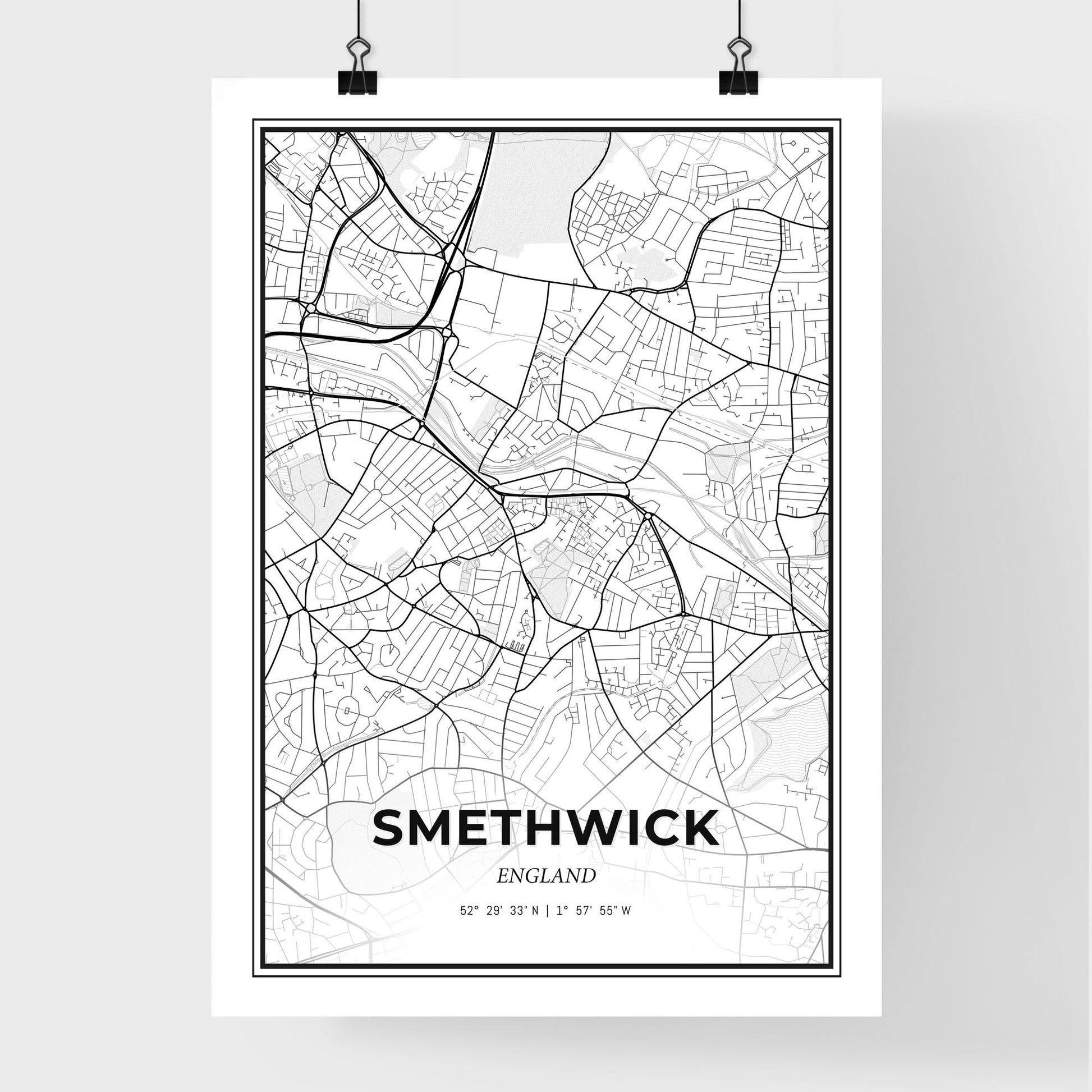 Smethwick England - Premium City Map Poster