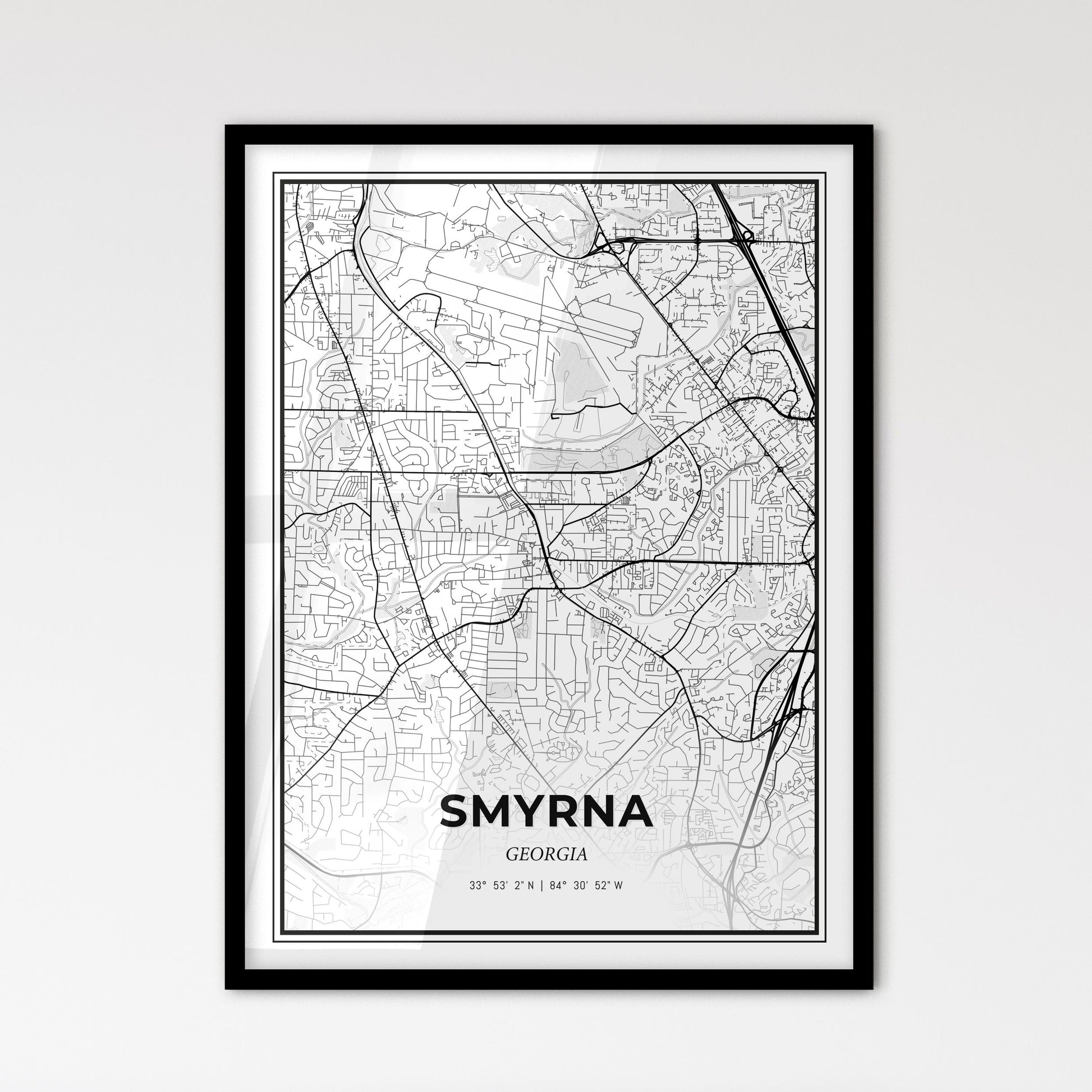 Smyrna Georgia - Scandinavian Style City Map for Modern Home Decor