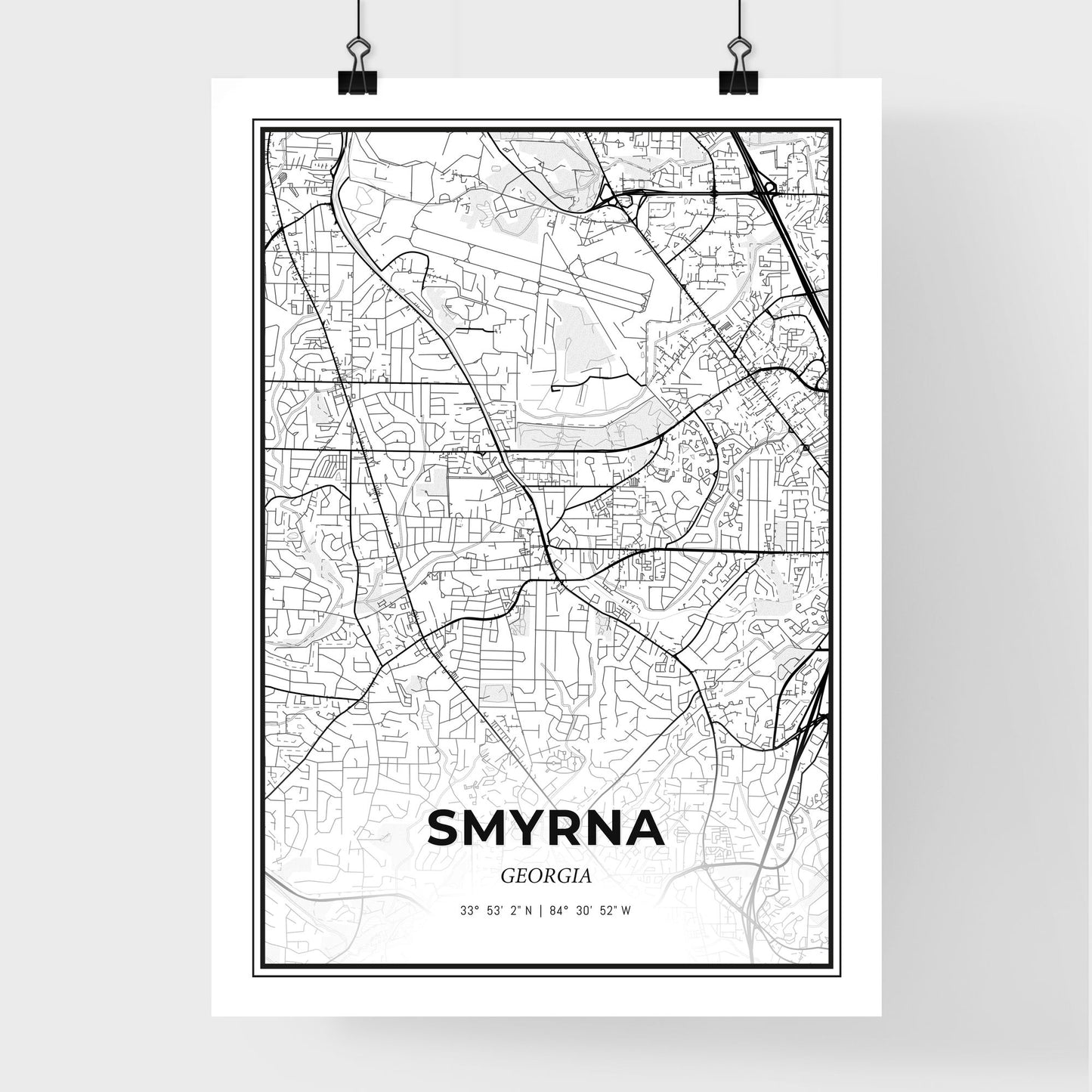 Smyrna Georgia - Premium City Map Poster