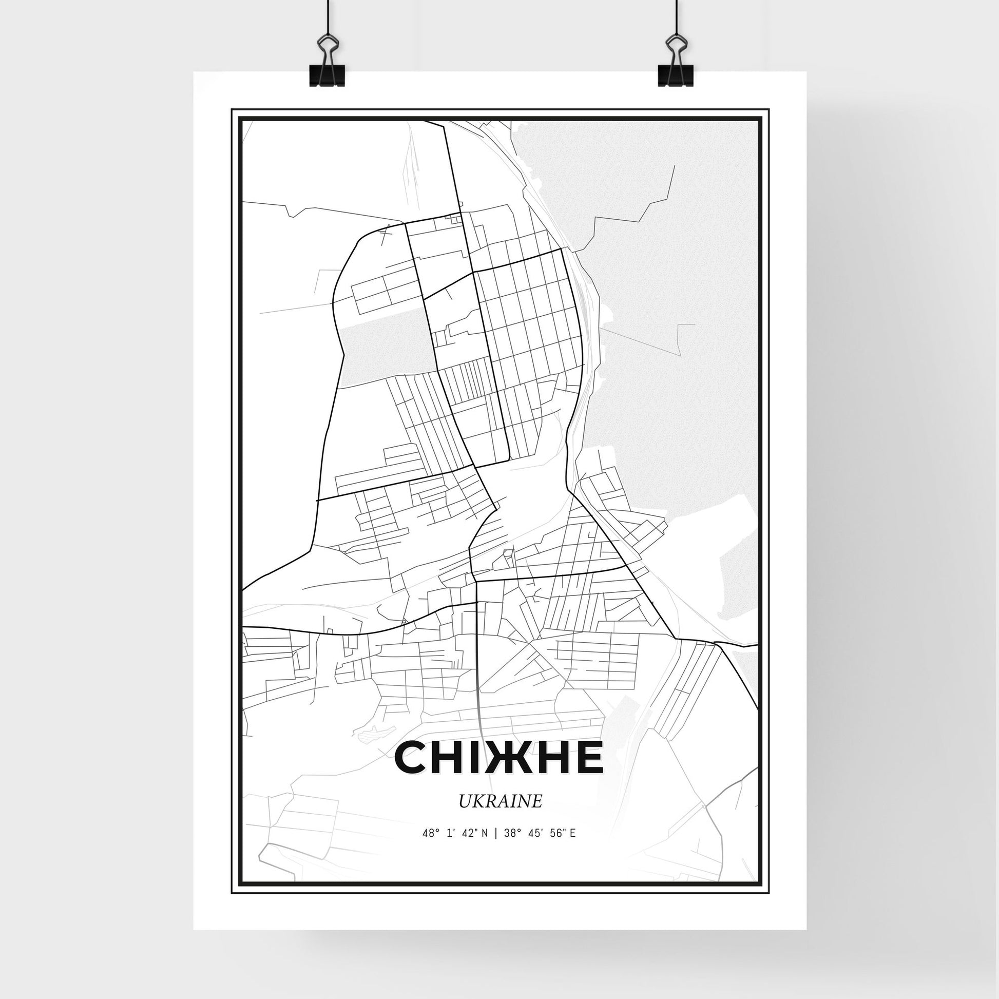 Snizhne Ukraine - Premium City Map Poster