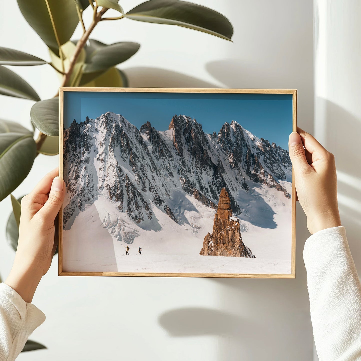 Ski Tourers on Argentière Glacier – Chamonix Alps Wall Art