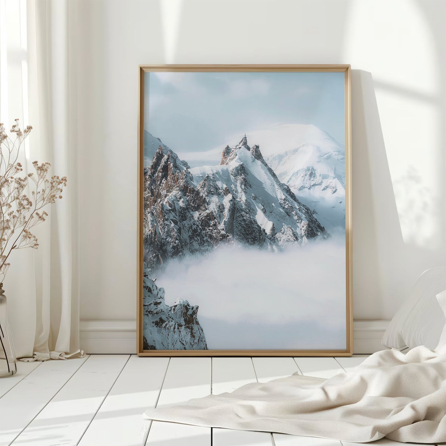 Aiguille du Midi Print - Stunning Winter Mountain Scene in Chamonix