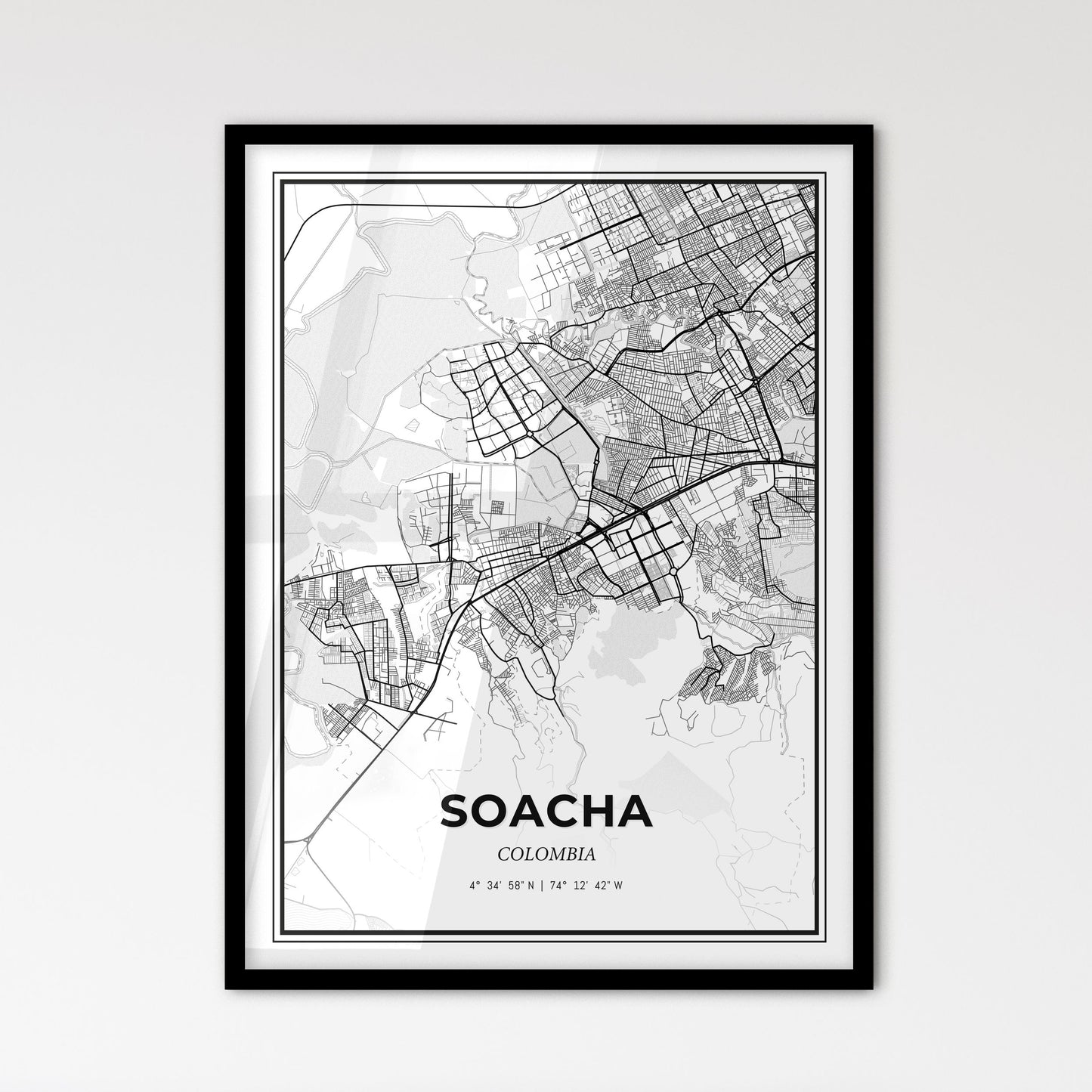 Soacha Colombia - Scandinavian Style City Map for Modern Home Decor