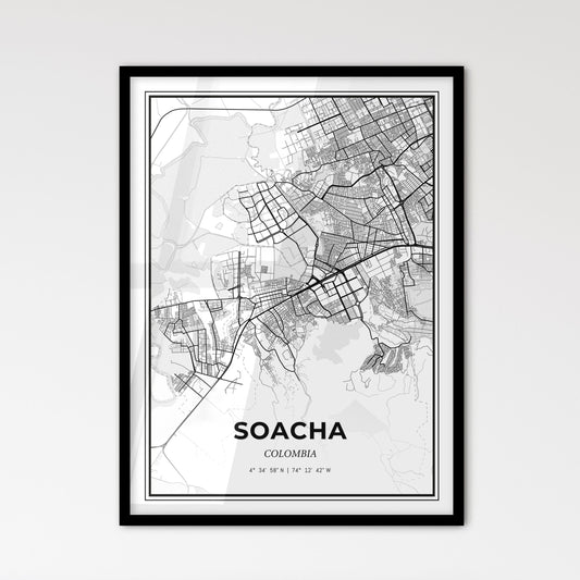 Soacha Colombia - Scandinavian Style City Map for Modern Home Decor