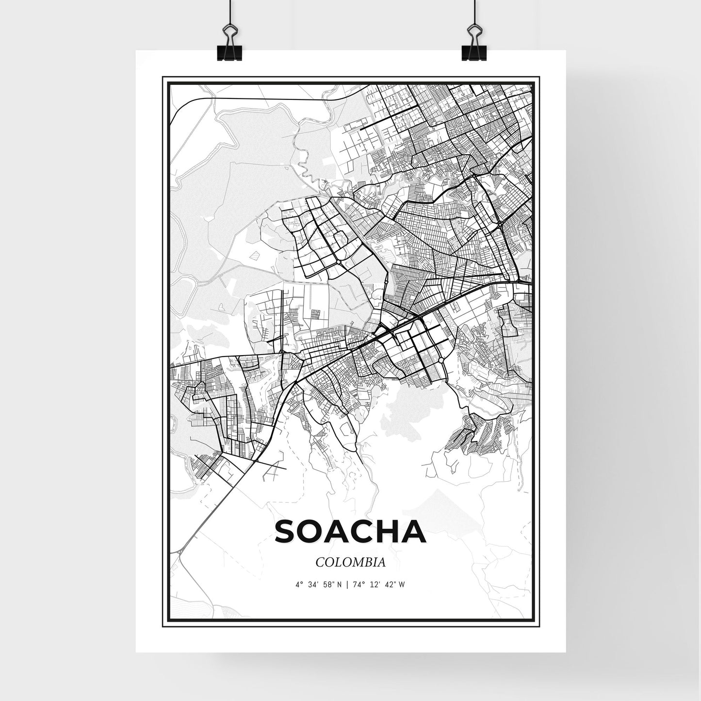 Soacha Colombia - Premium City Map Poster