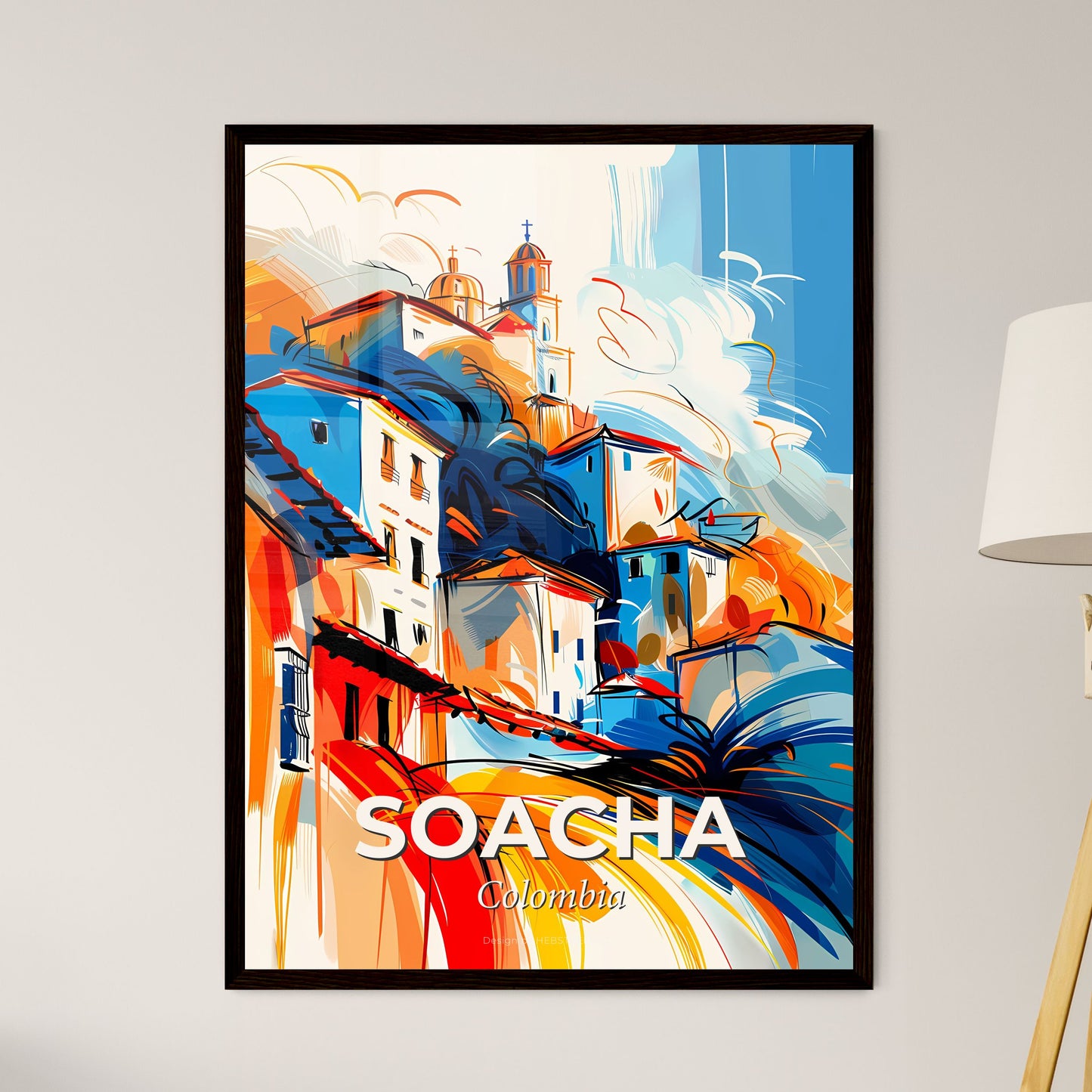 Vibrant Soacha, Colombia - A Painting Of A Town