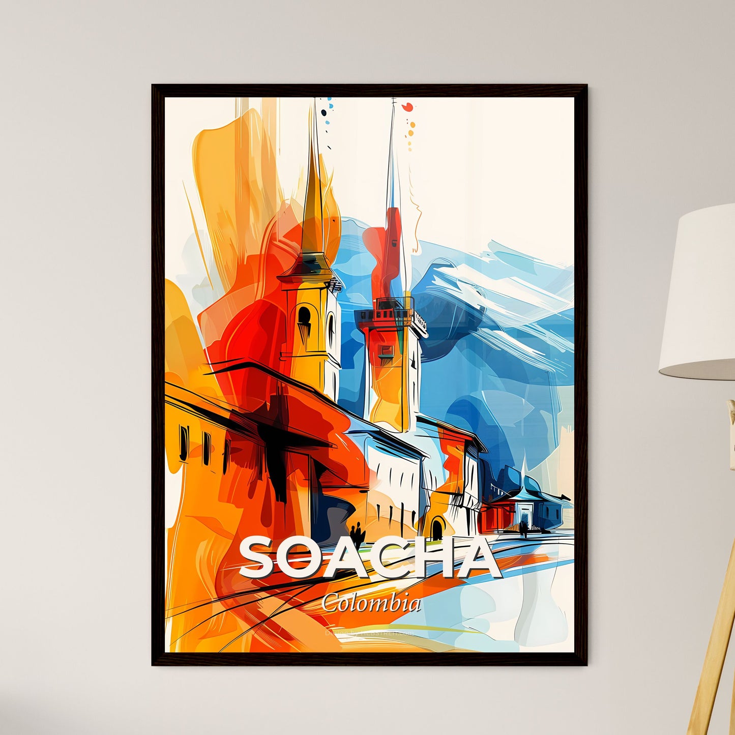 Vibrant Soacha, Colombia - A Painting Of A Building With Towers