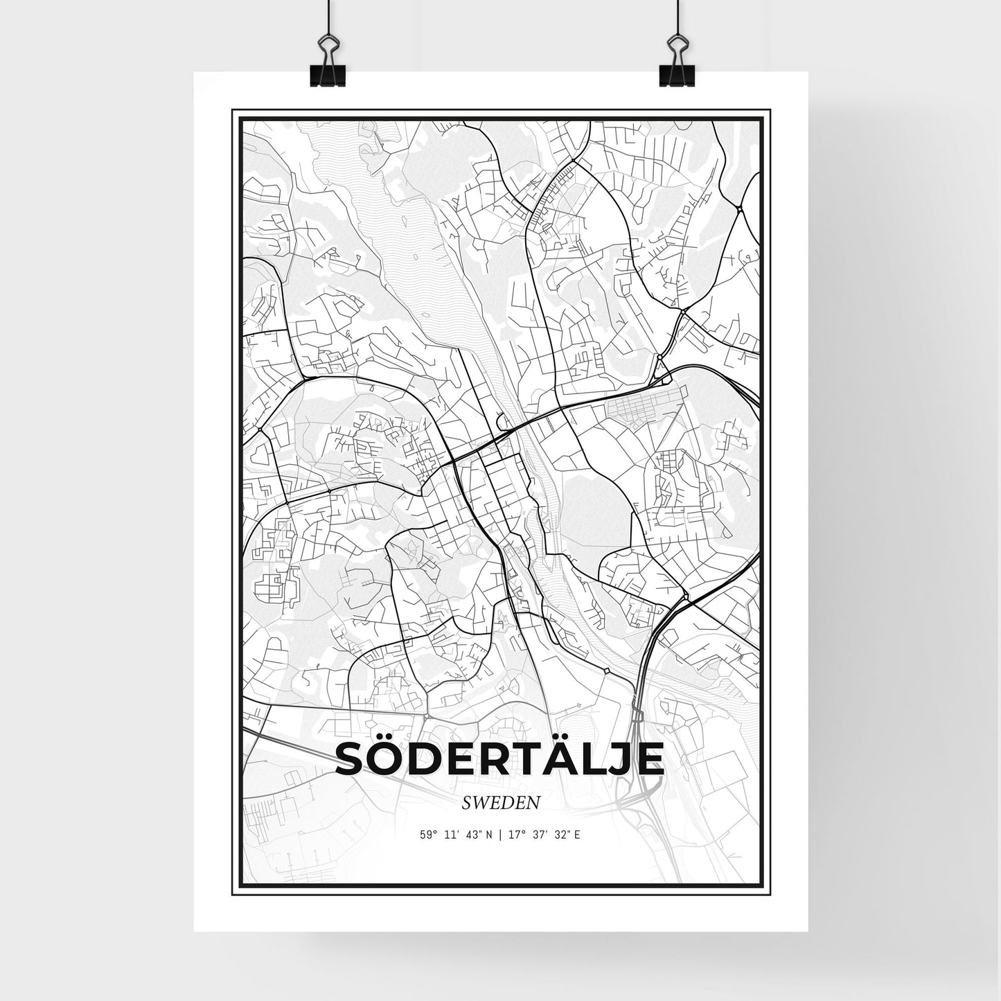 Södertälje Sweden - Premium City Map Poster