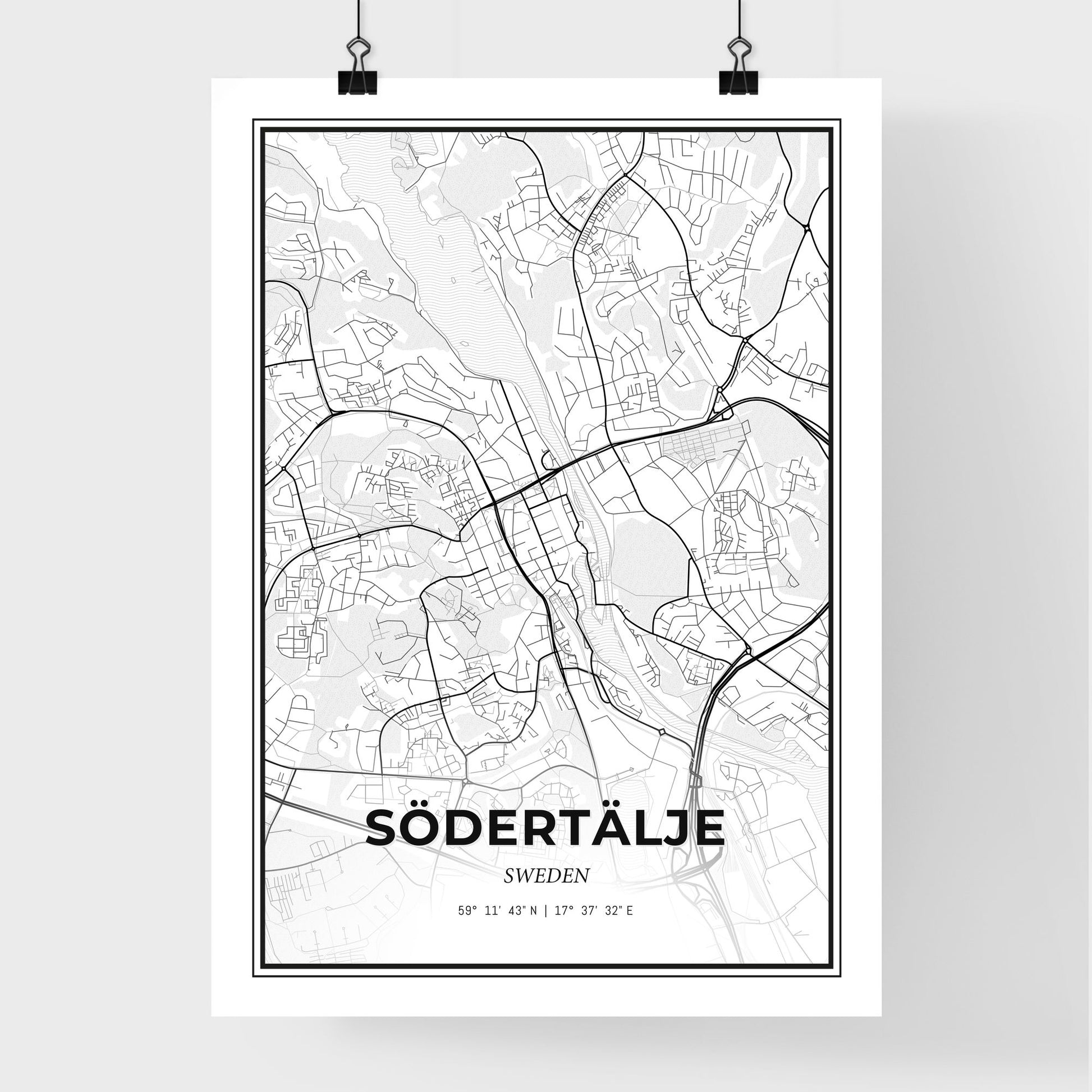 Södertälje Sweden - Premium City Map Poster