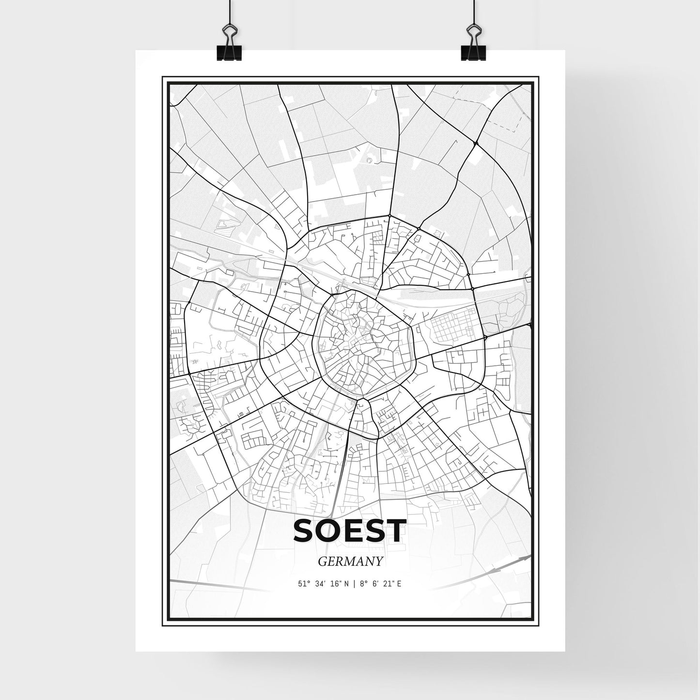 Soest Germany - Premium City Map Poster