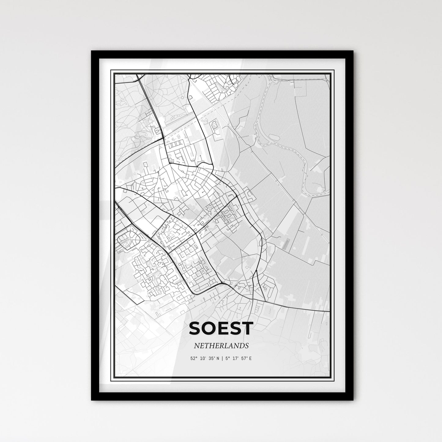  Soest Netherlands - Scandinavian Style City Map for Modern Home Decor