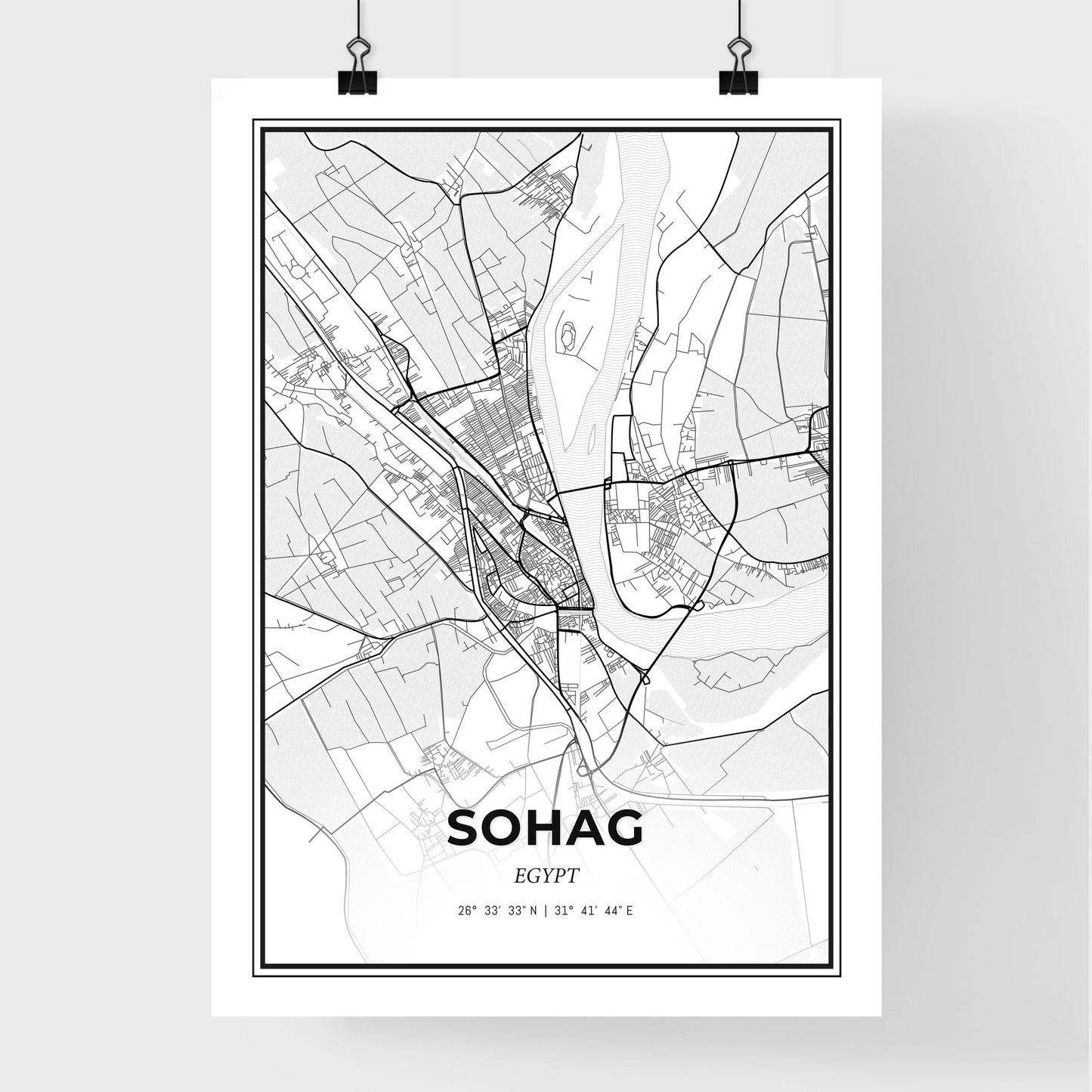 Sohag Egypt - Premium City Map Poster