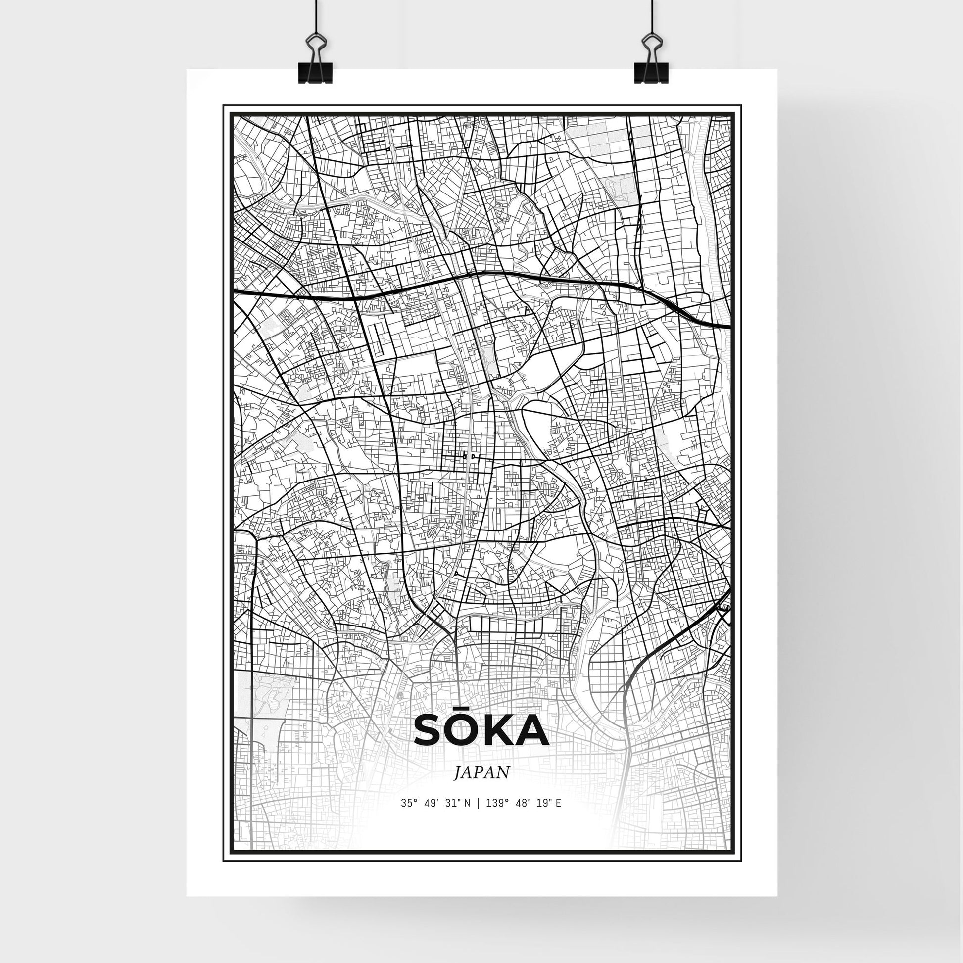 Sōka Japan - Premium City Map Poster