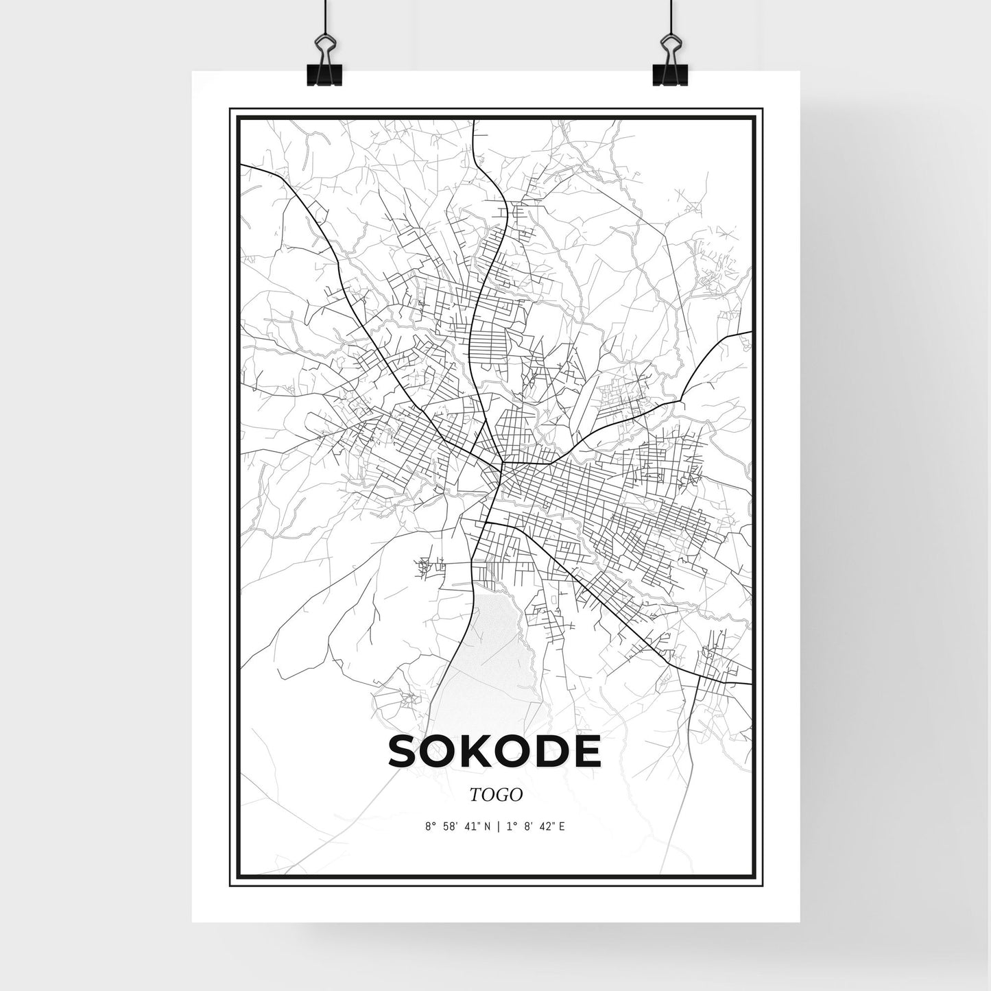 Sokode Togo - Premium City Map Poster