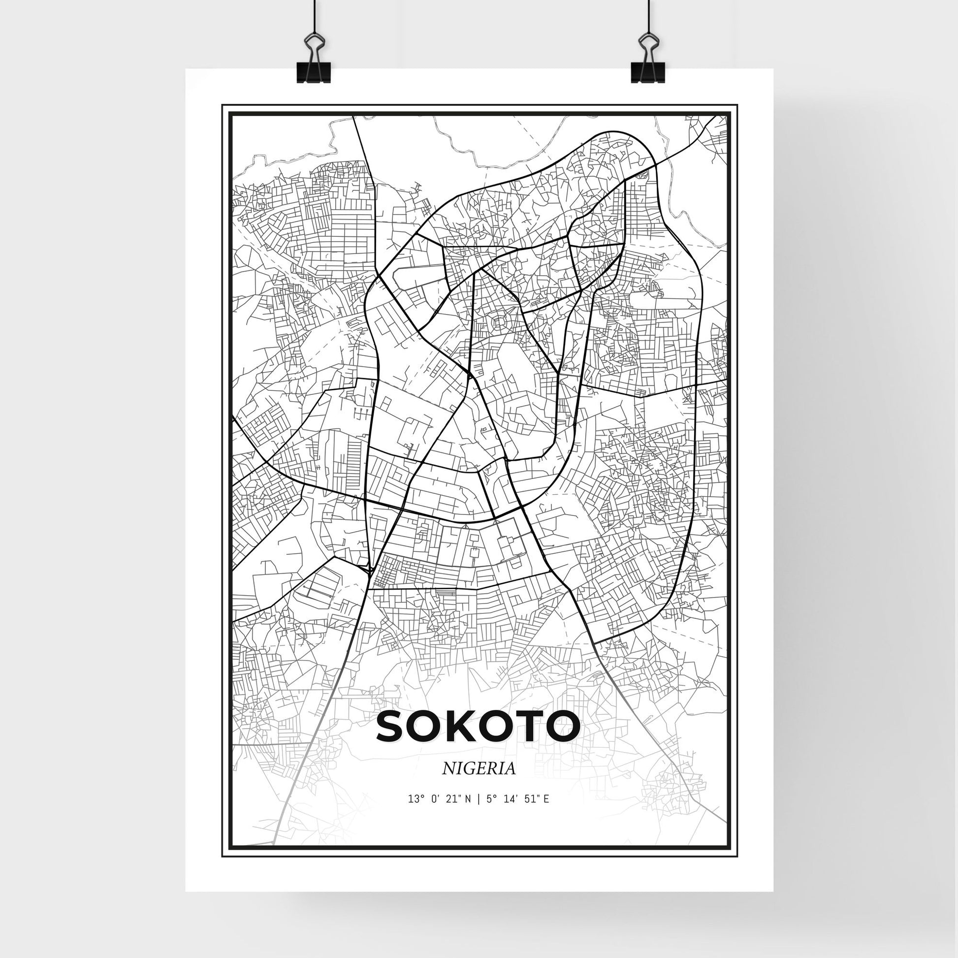 Sokoto Nigeria - Premium City Map Poster