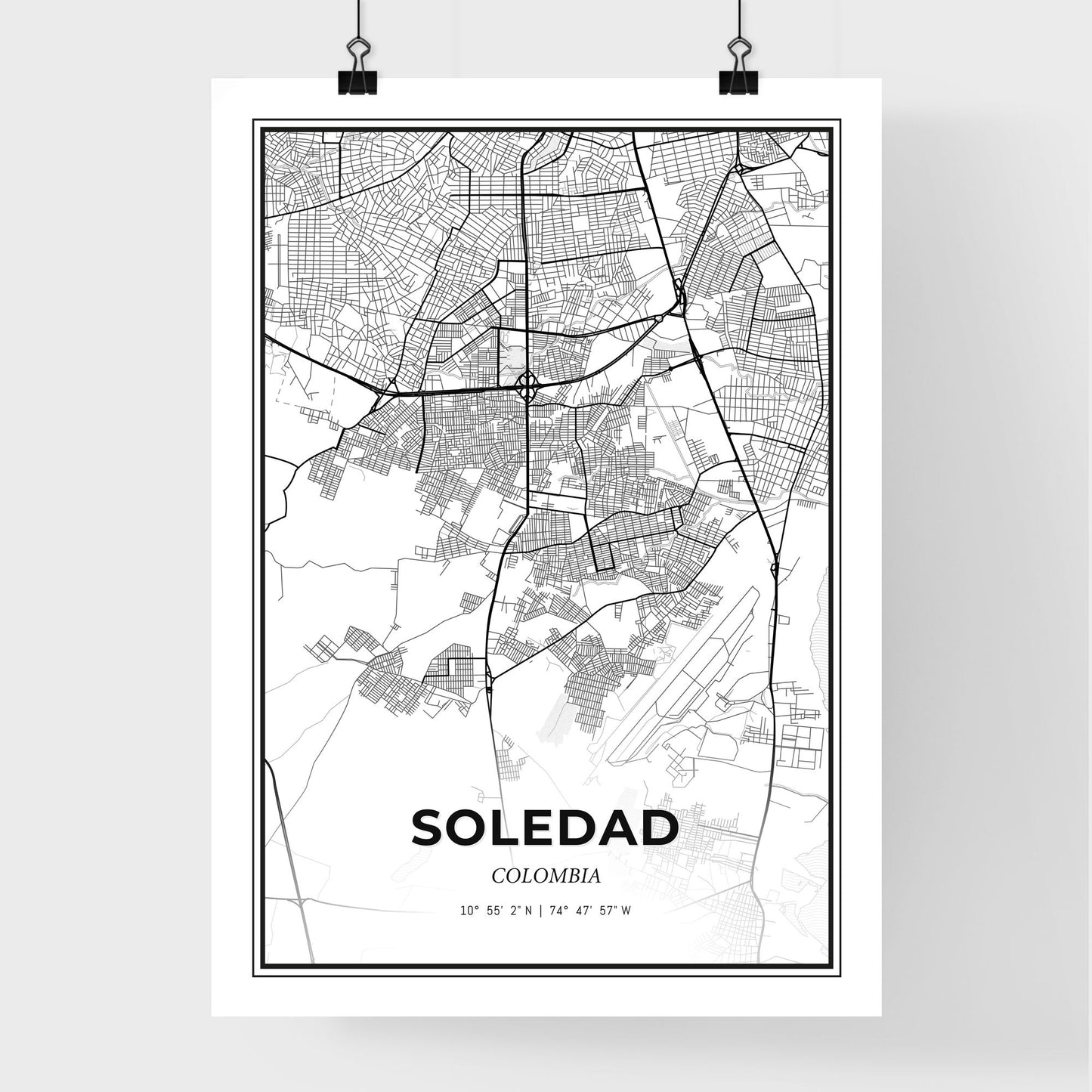 Soledad Colombia - Premium City Map Poster