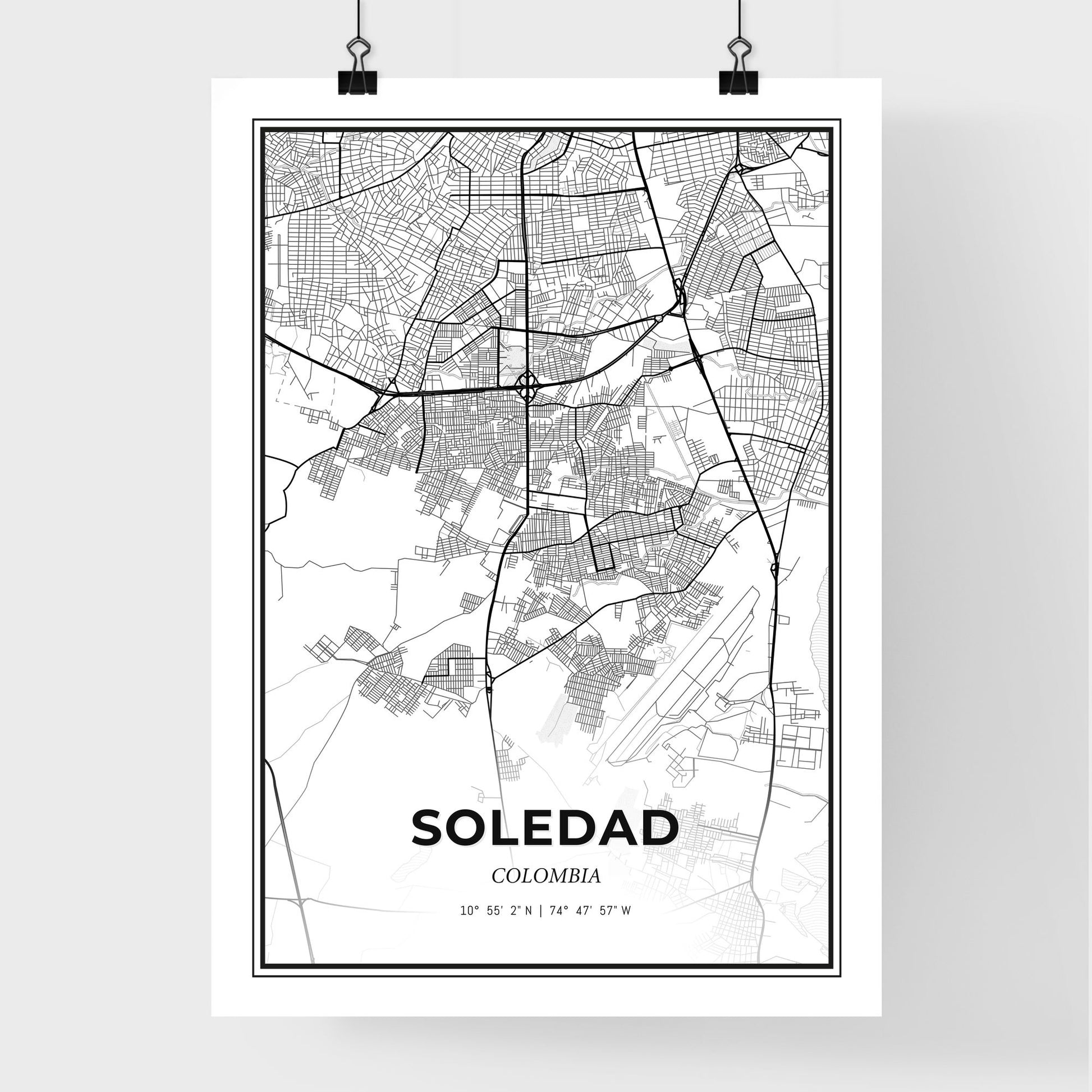 Soledad Colombia - Premium City Map Poster