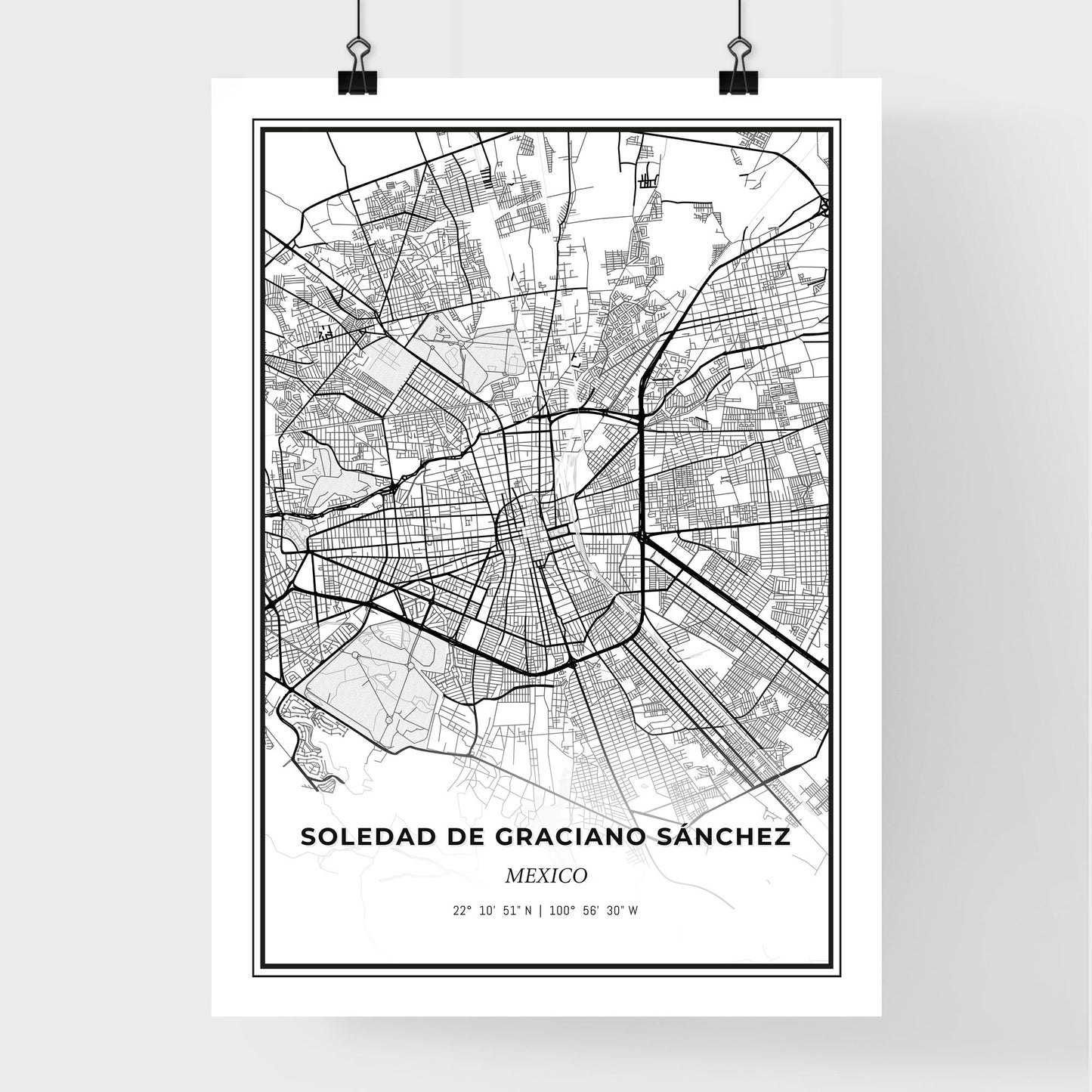 Soledad de Graciano Sánchez Mexico - Premium City Map Poster