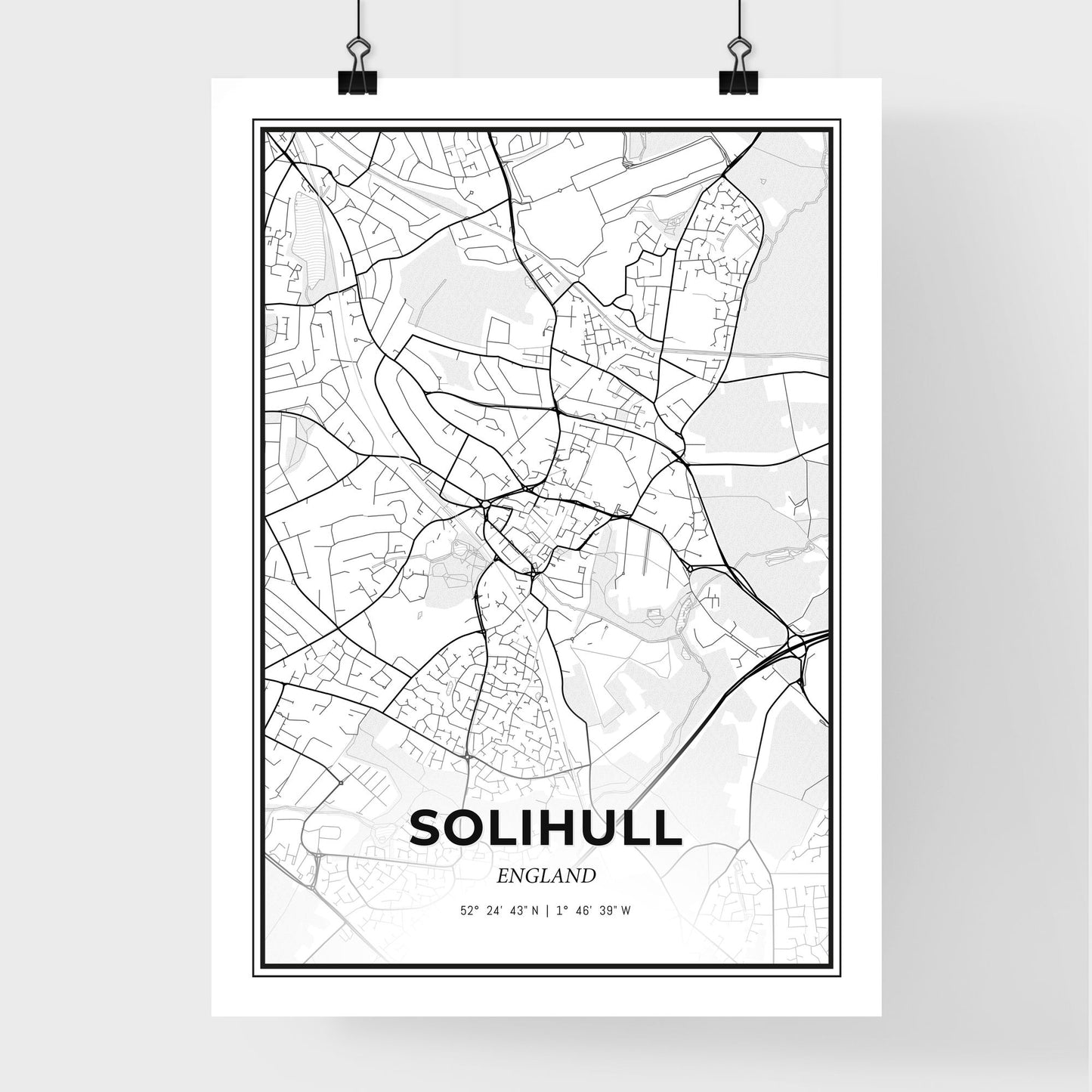 Solihull England - Premium City Map Poster