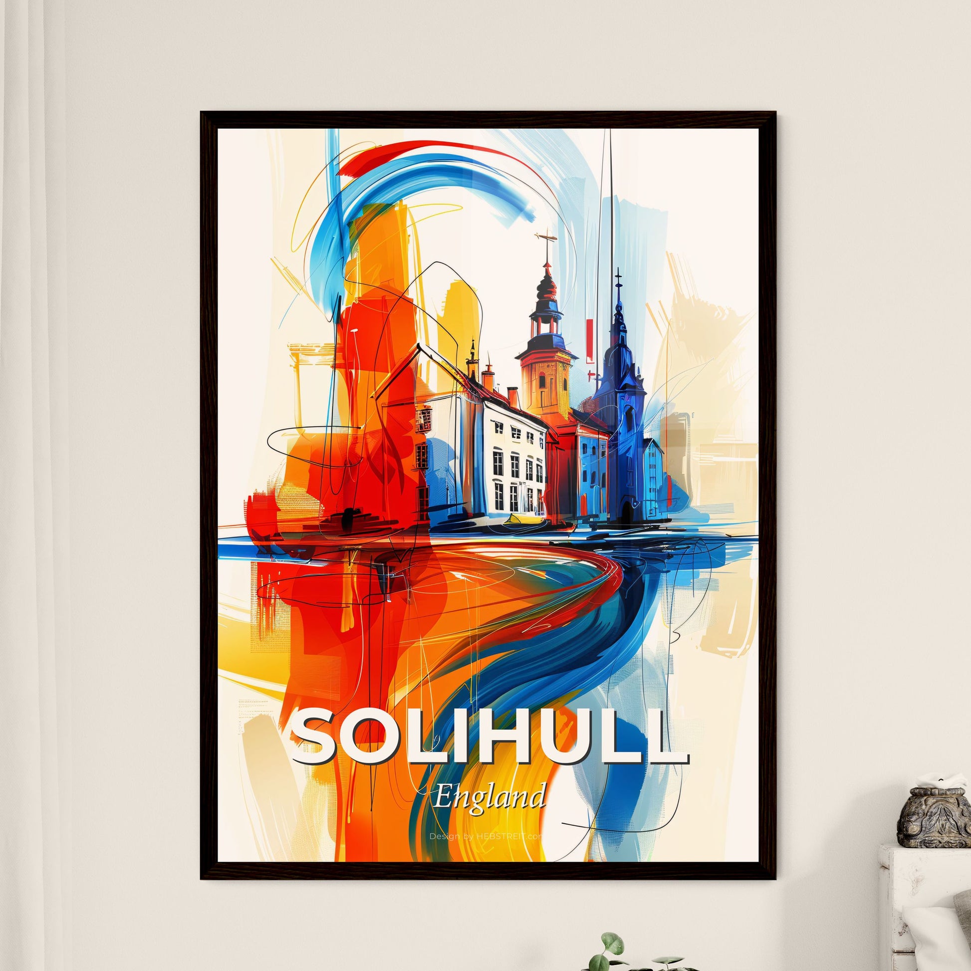 Vibrant Solihull, England - A Painting Of A Building