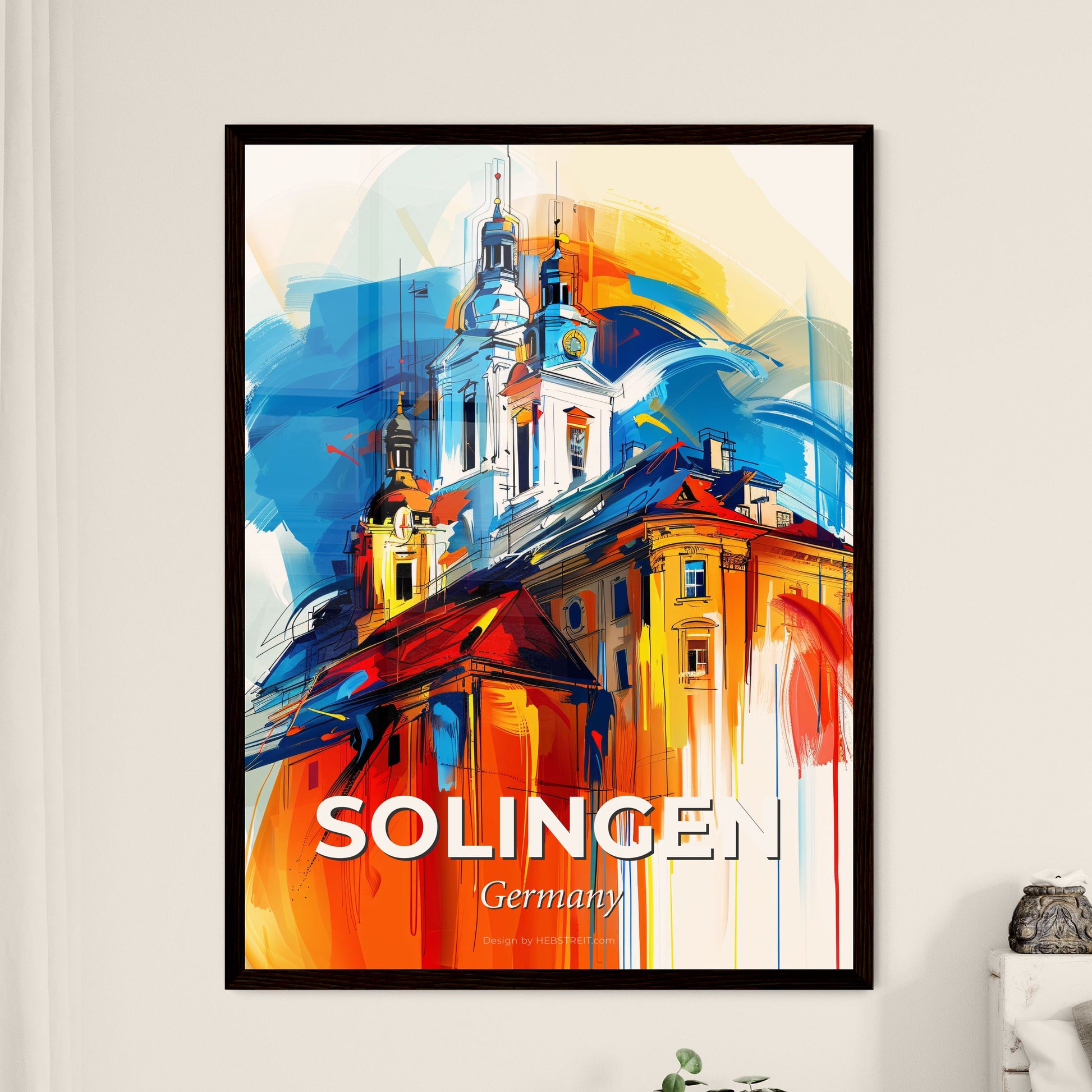 Vibrant Solingen, Germany - A Painting Of A Building