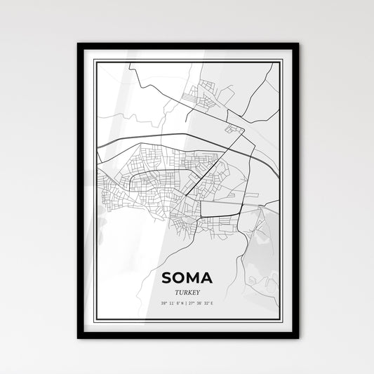 Soma Turkey - Scandinavian Style City Map for Modern Home Decor