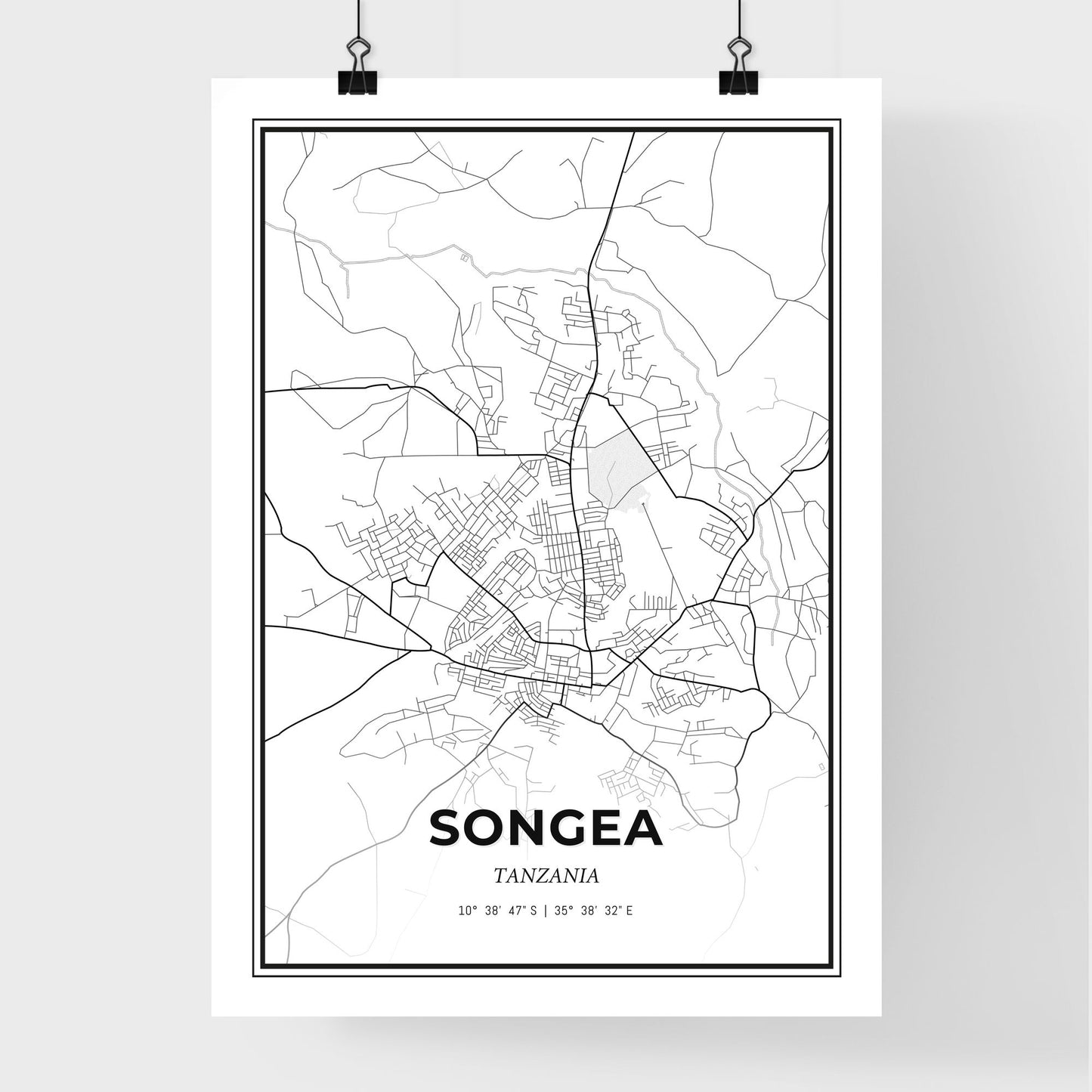 Songea Tanzania - Premium City Map Poster