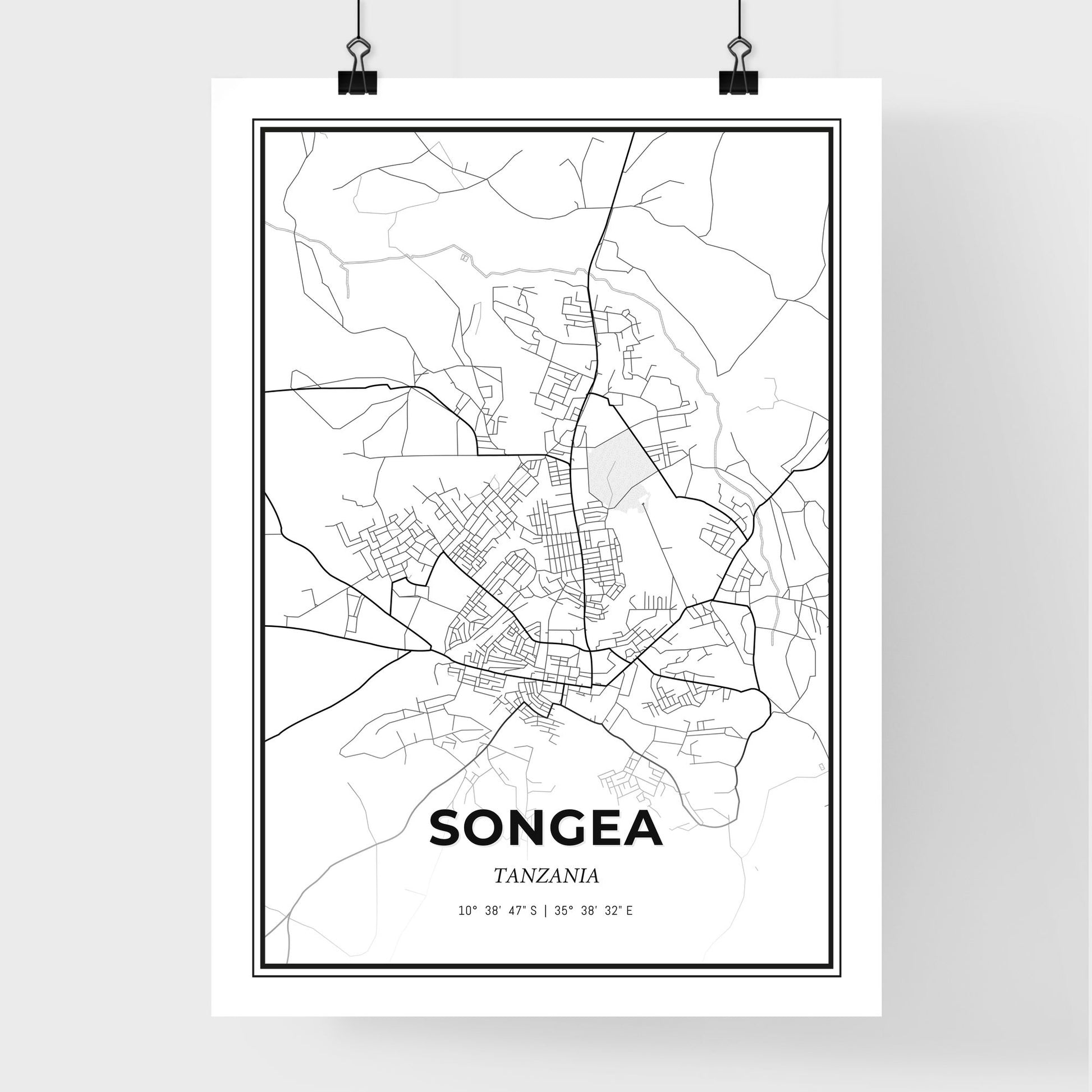 Songea Tanzania - Premium City Map Poster