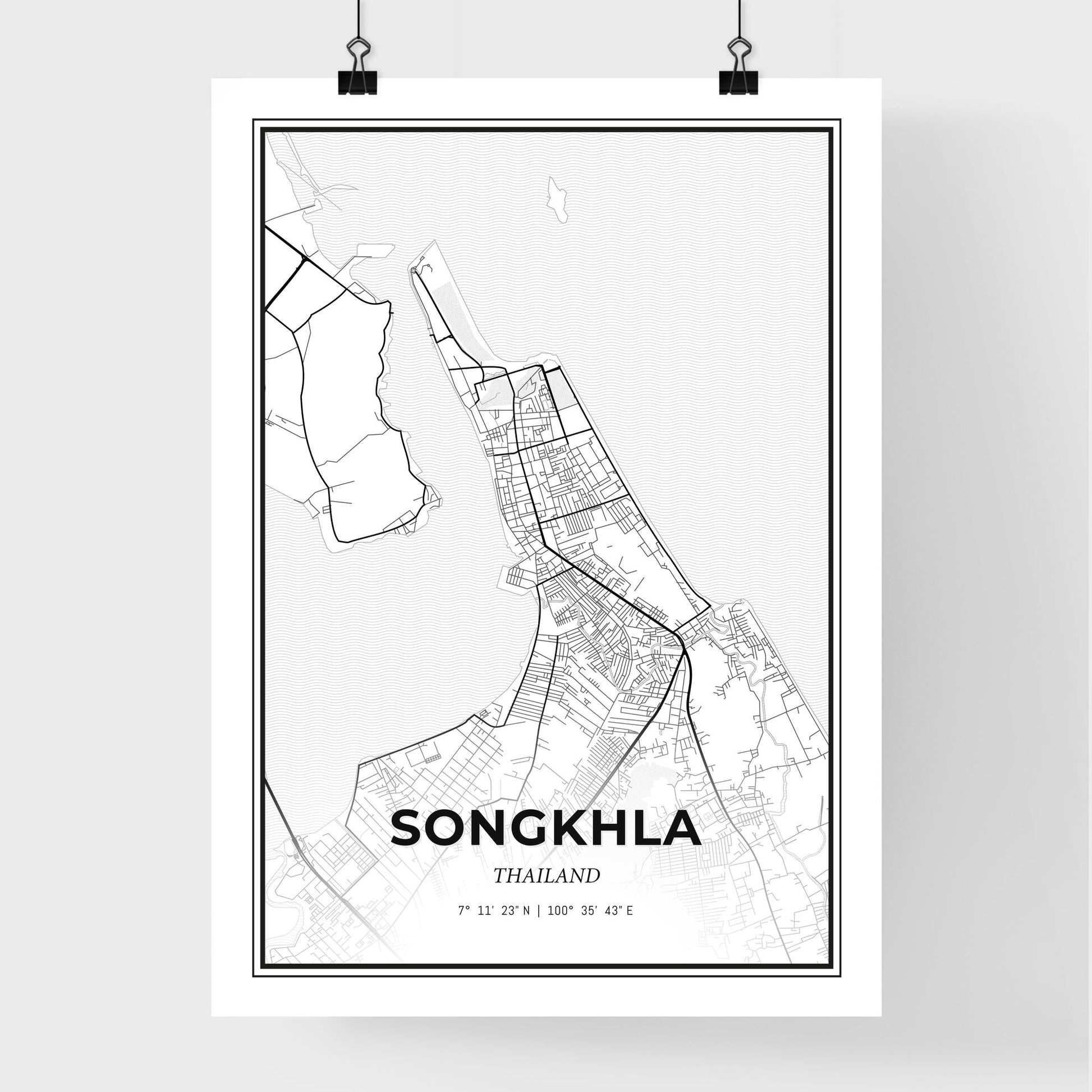 Songkhla Thailand - Premium City Map Poster